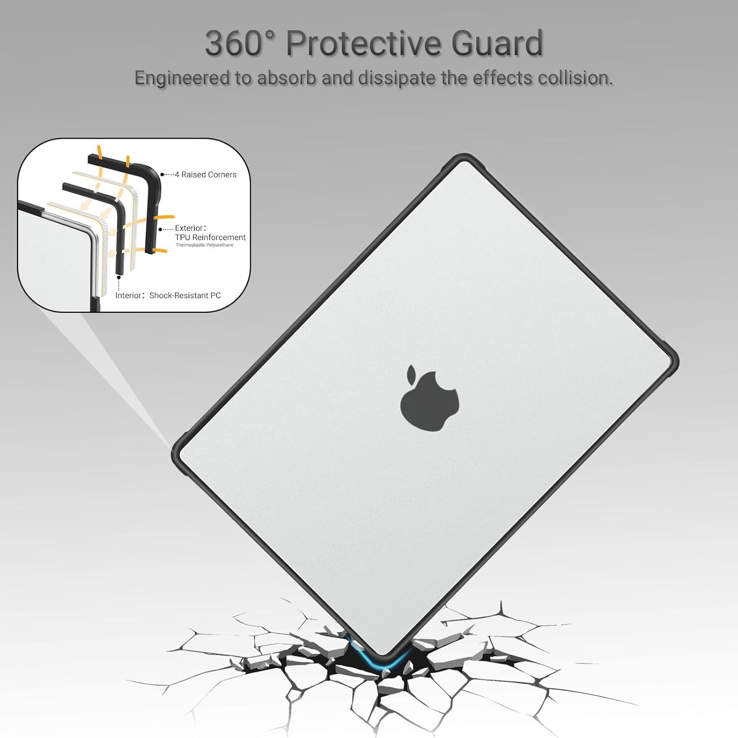 MacBook Air 13 inch Case M5 2026 M4 M3 M2 2025-2022 A3449 A3240 A3113 A2681, Bla