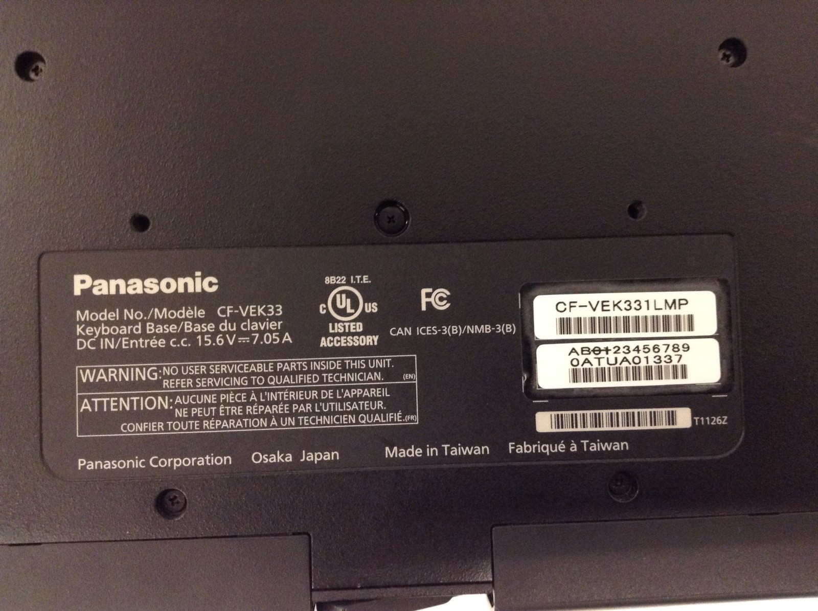 Panasonic Toughbook CF-33 MK1 i7-7600U w/16GB, 256GB SSD, Touch, 2x Bat, 3K HRS