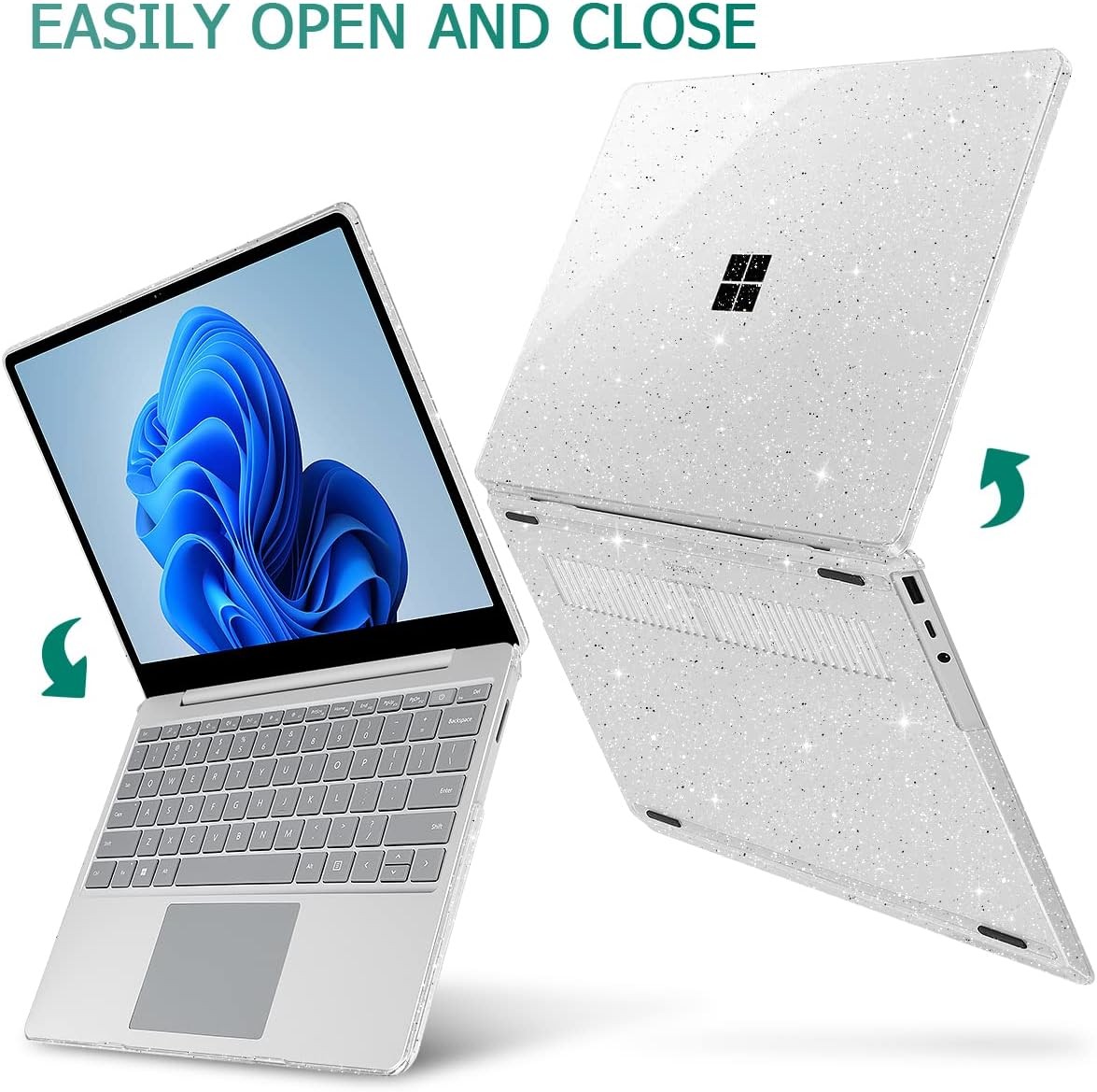 Case for 12.4 Inch Microsoft Surface Laptop Go 3/2/1 2023-2020 Releases, Clear