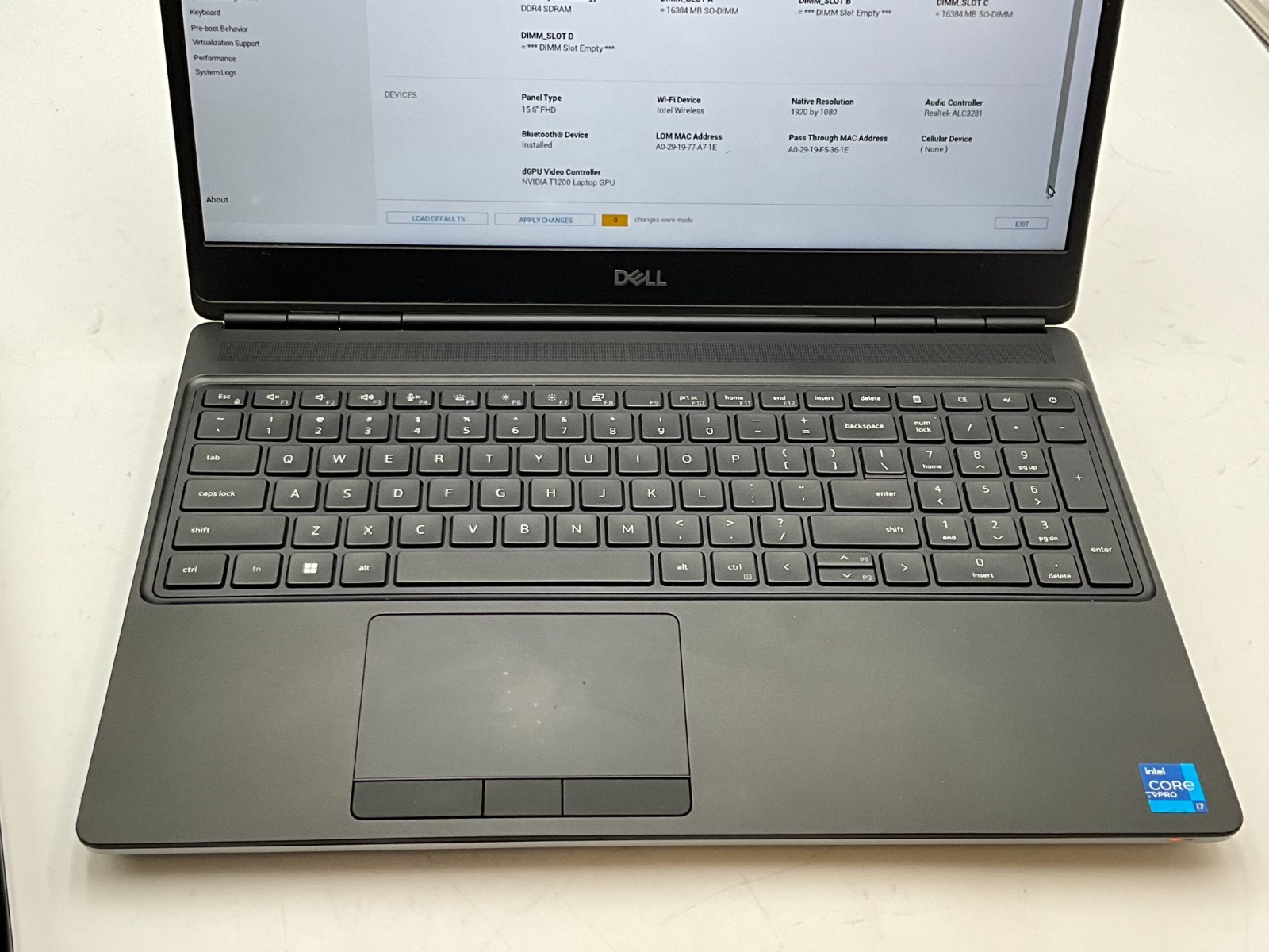 DELL Precision 7560 i7-11850H 2.50 32GB 1tb T1200 15.6″ WIN11 Laptop 5NTF5M3