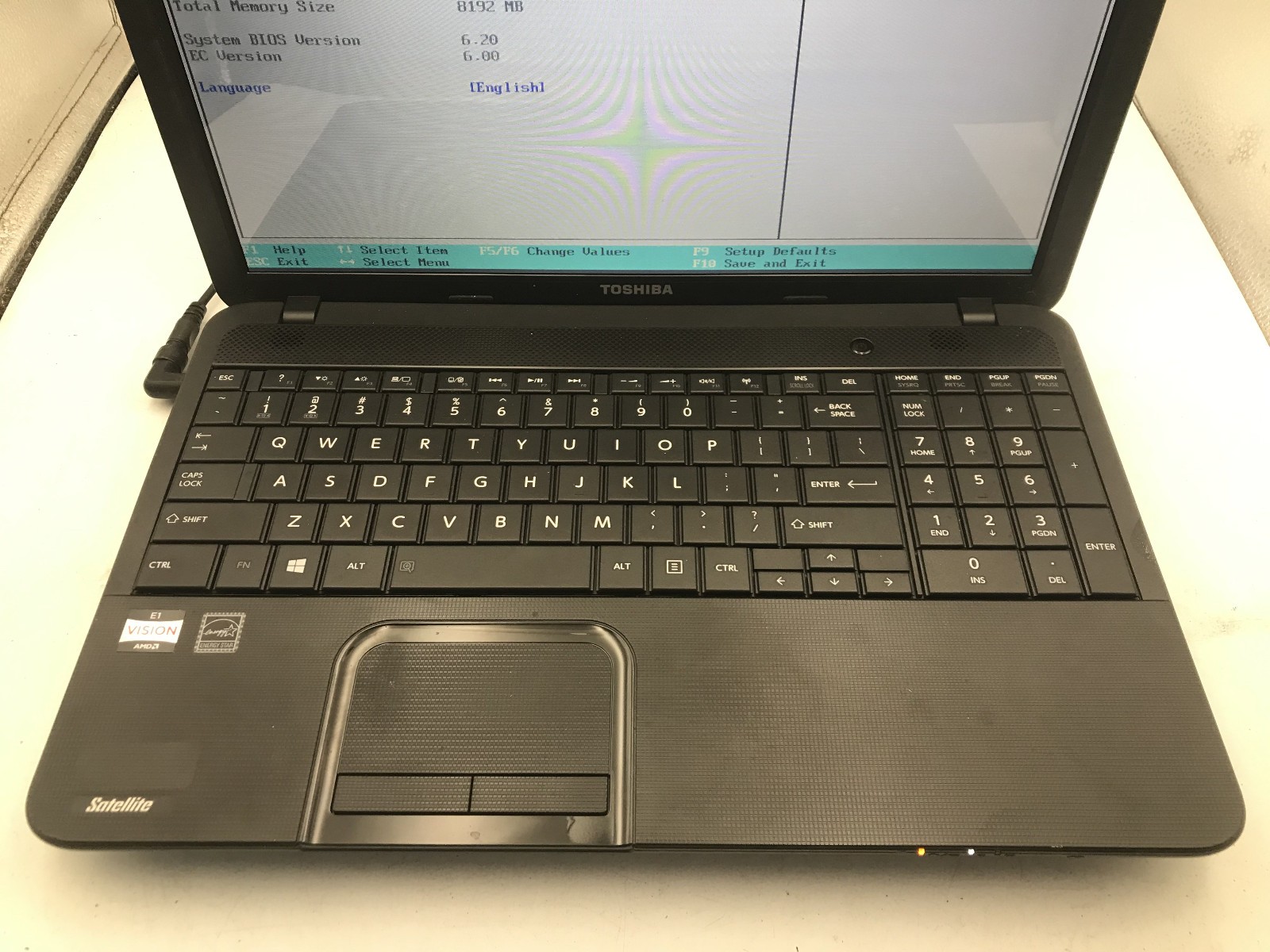 TOSHIBA SATELLITE C855D S5201 – BOOTS TO BIOS – AMD E1 1200 – 8GB RAM – READ -BB