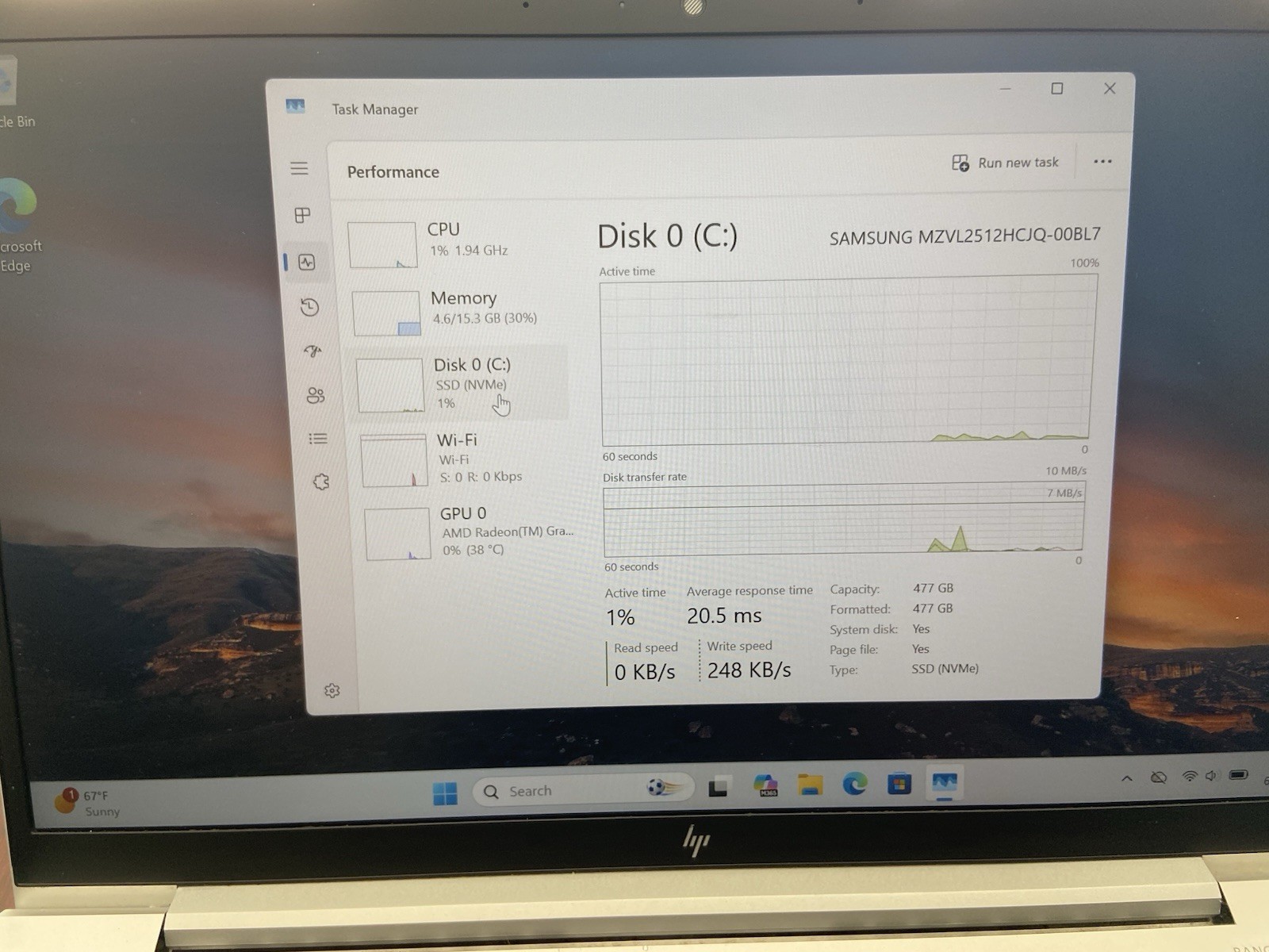 HP ELITEBOOK 845 G8 | AMD RYZEN 5 PRO 5650U 2.30GHZ | 512GB | 16GB | Windows 11