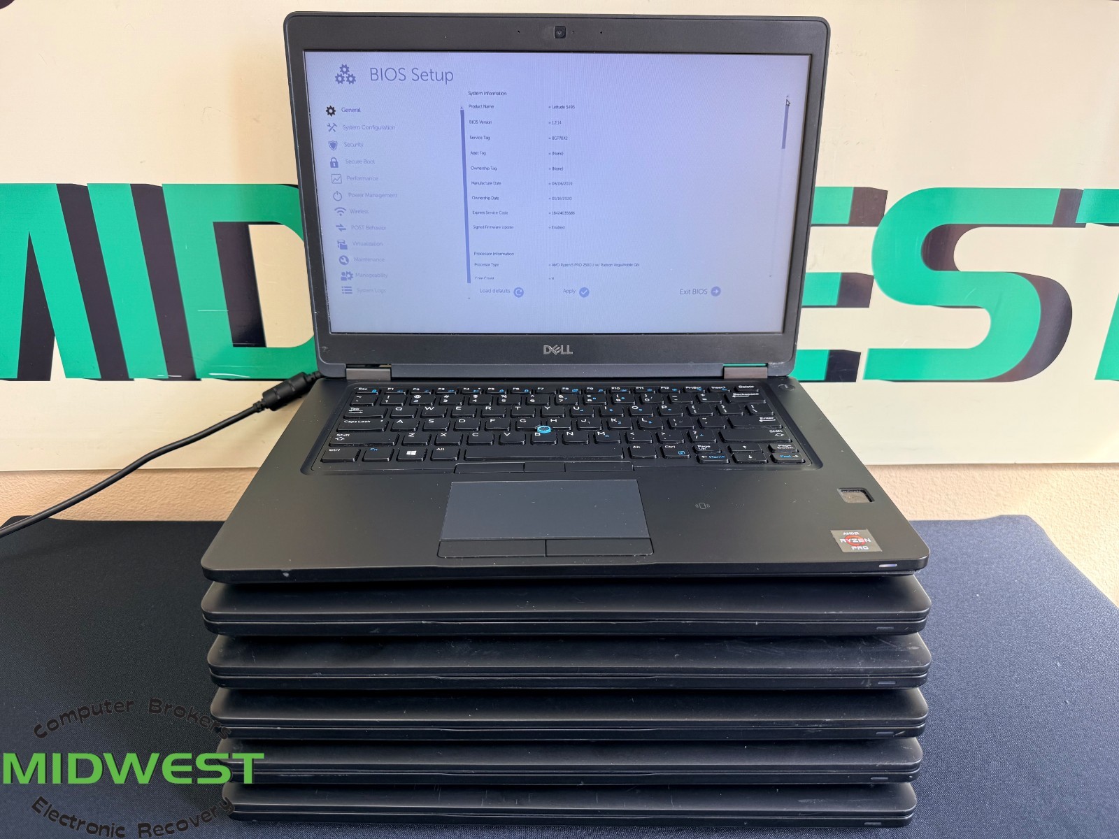 (x6) Dell Latitude 5495 AMD Ryzen 5 Pro 2500U Laptops (Parts – See Desc.)