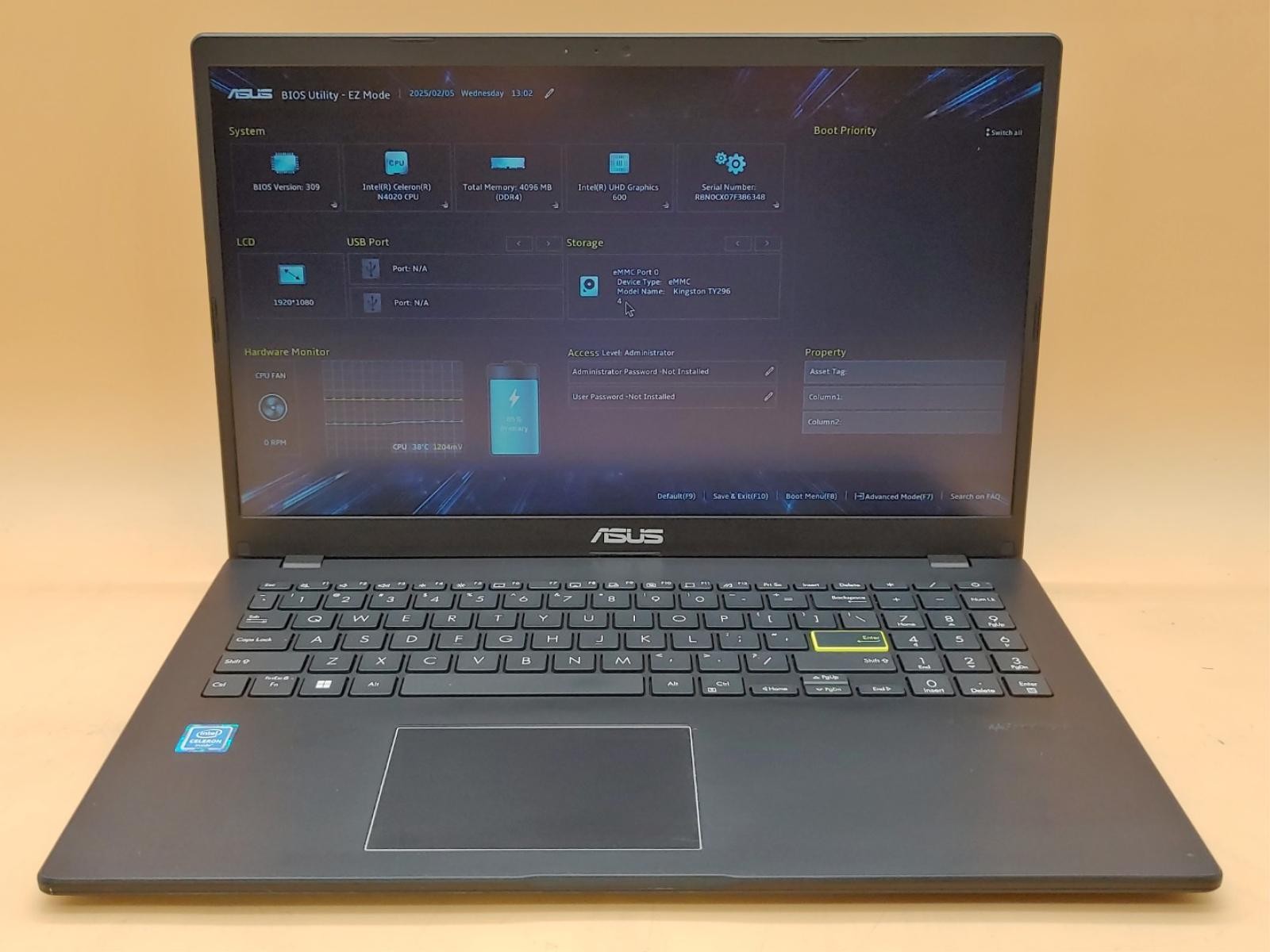 Asus Notebook L510M 15.6″ Intel Celeron N4020 4GB 512GB SSD *NO OS/NO AC* *READ*