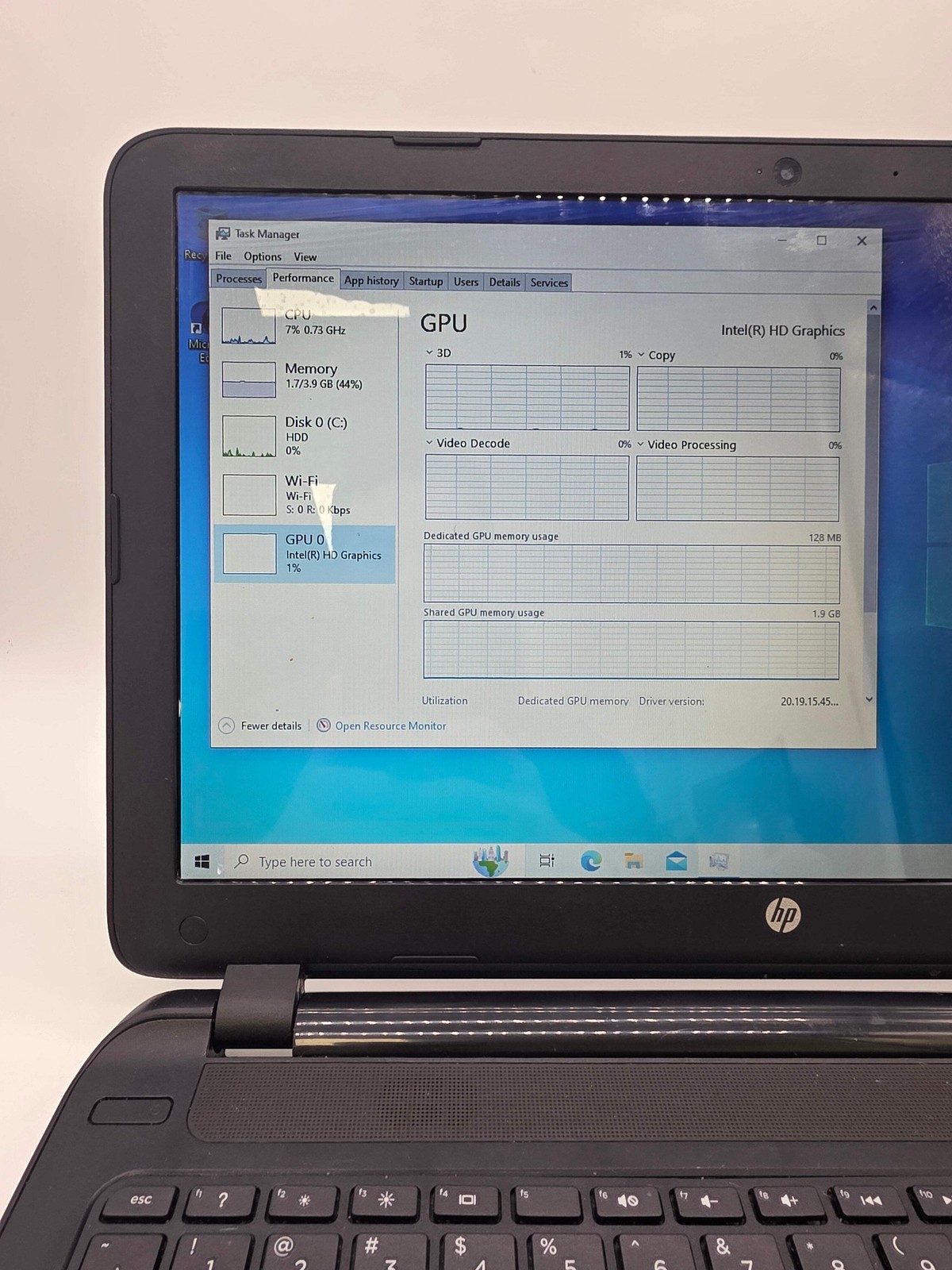 HP 15-1223wm Intel Celeron CPU N3050 4GB RAM 500GB 15-inch Laptop Used