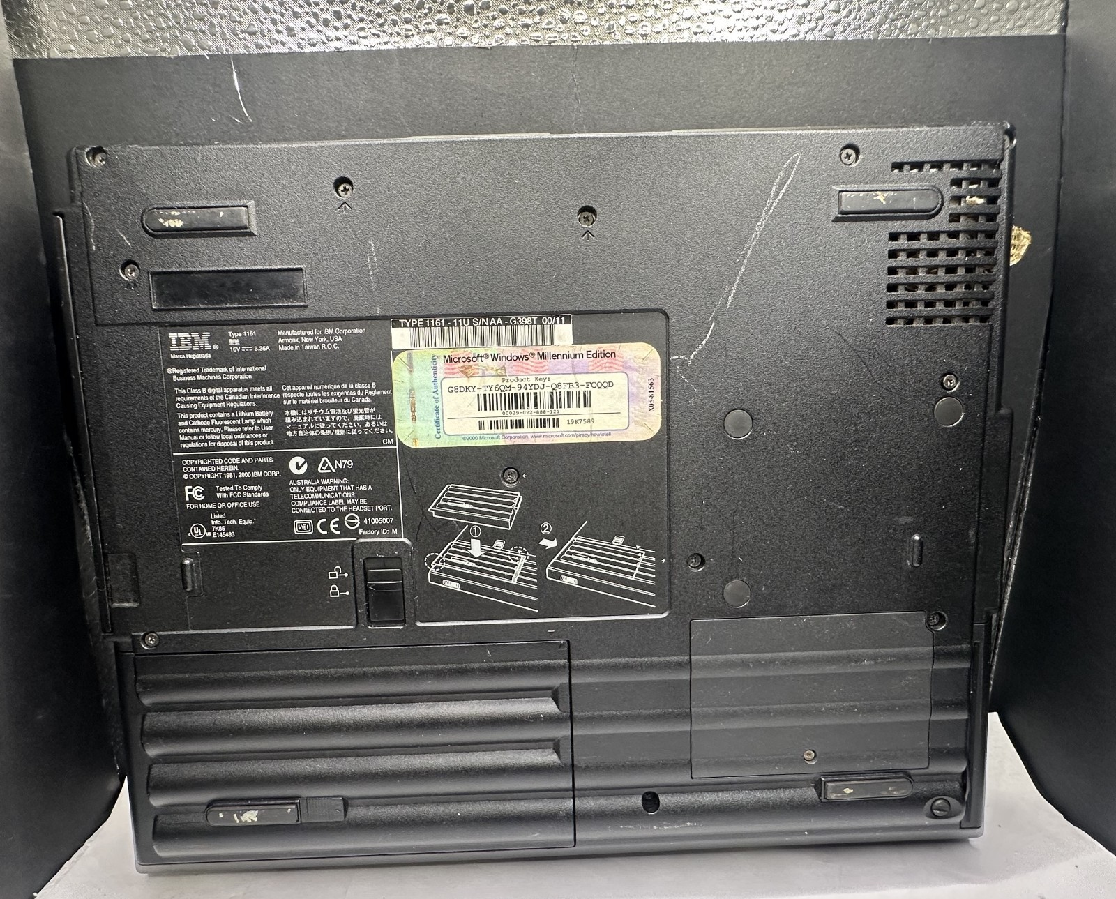 LENOVO THINKPAD iSERIES LAPTOP, 4.64GB, 12″, TYPE 1161, NO CHARGER, AS-IS