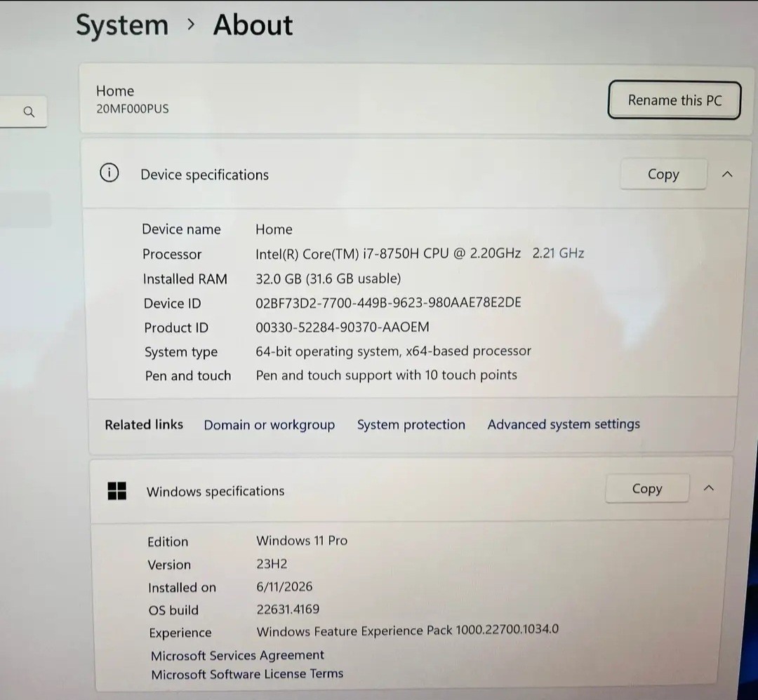 Lenovo ThinkPad X1 Extreme Gen 1 15.6″ i7-8750H 32GB RAM 1TB SSD GTX 1050 Ti