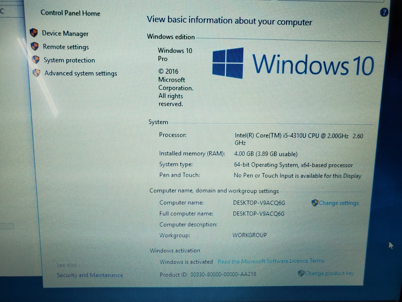 Panasonic Toughbook CF-53 14″ Core i5 4310U 4GB RAM 256GB SSD DVD-RW WIN 10 Pro