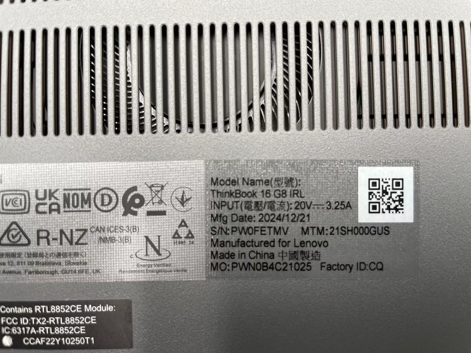 Lenovo ThinkBook 16 G8 IRL Used 16″ (Core 5 210H-16GB-512 GB NVMe)