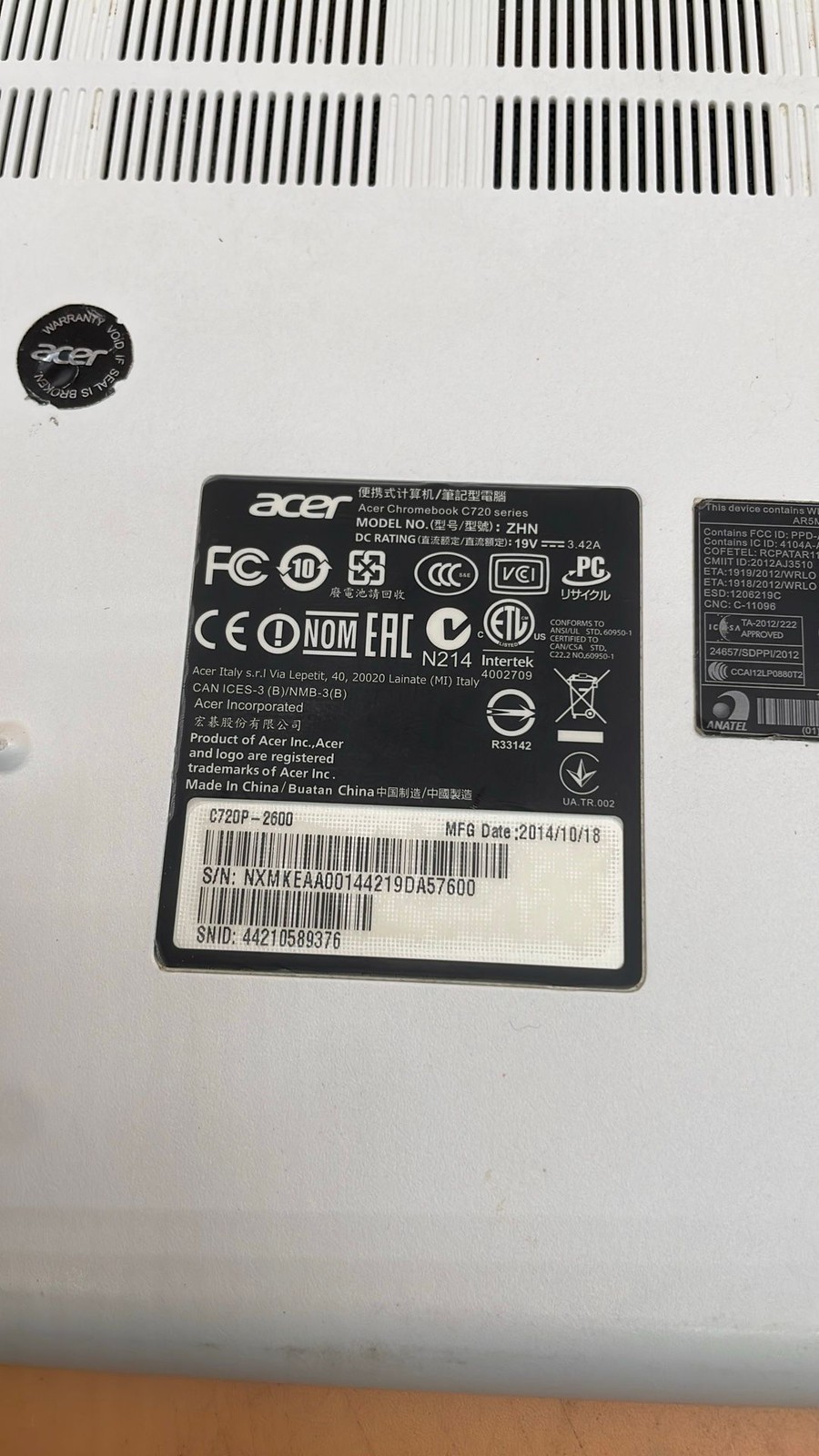 Acer Chromebook C720 ZHN & CB3-131 N15Q10 Intel Laptop Bundle Lot of 4