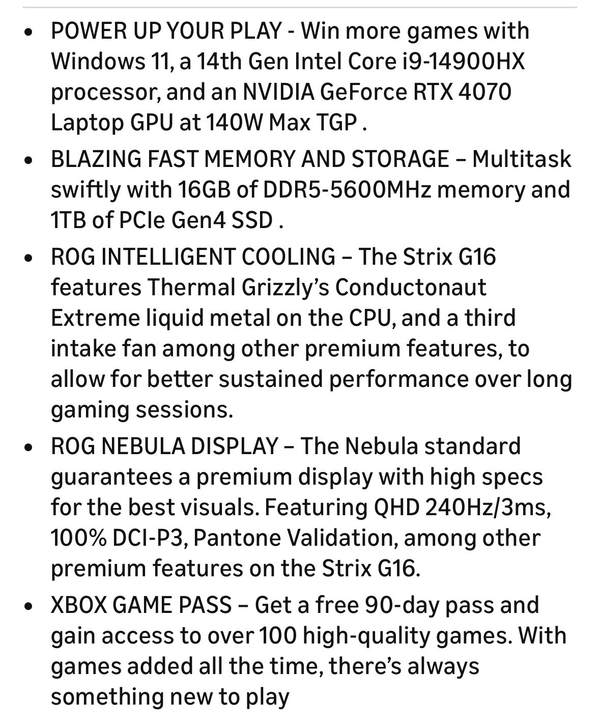 ASUS ROG Strix G16 (2024) Gaming Laptop, 16″ Nebula Display 16:10 QHD 240Hz, GeF