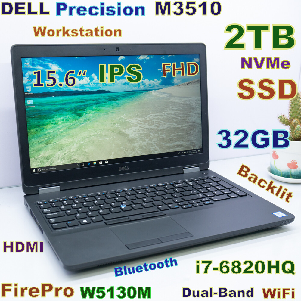 Workstation DELL Precision M3510 i7-QUAD 2TB SSD 32GB 15.6″ IPS W5130M + DOCK