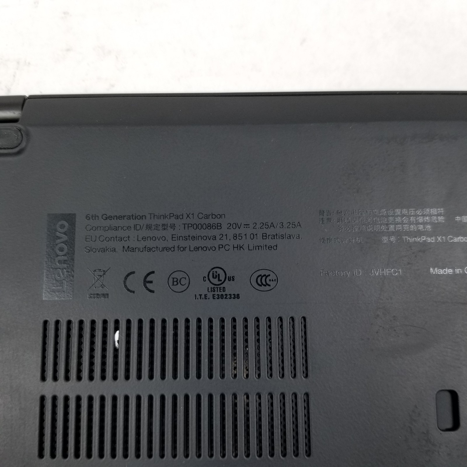 Lenovo ThinkPad X1 Carbon Gen 6 i5-8350U 1.70GHz 8GB 256GB Windows 11 Pro *READ