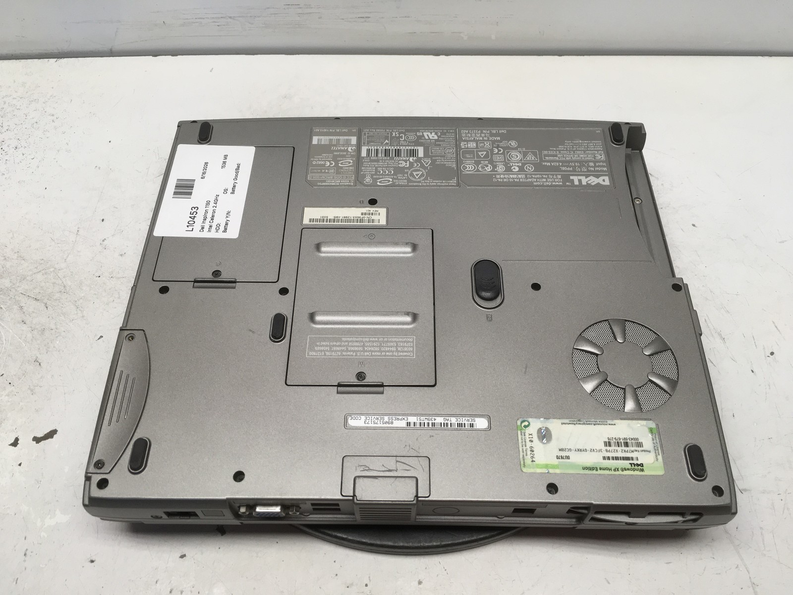 Dell Inspiron 1150 Intel Celeron 2.4GHz 1536 MB NO HDD No Batt