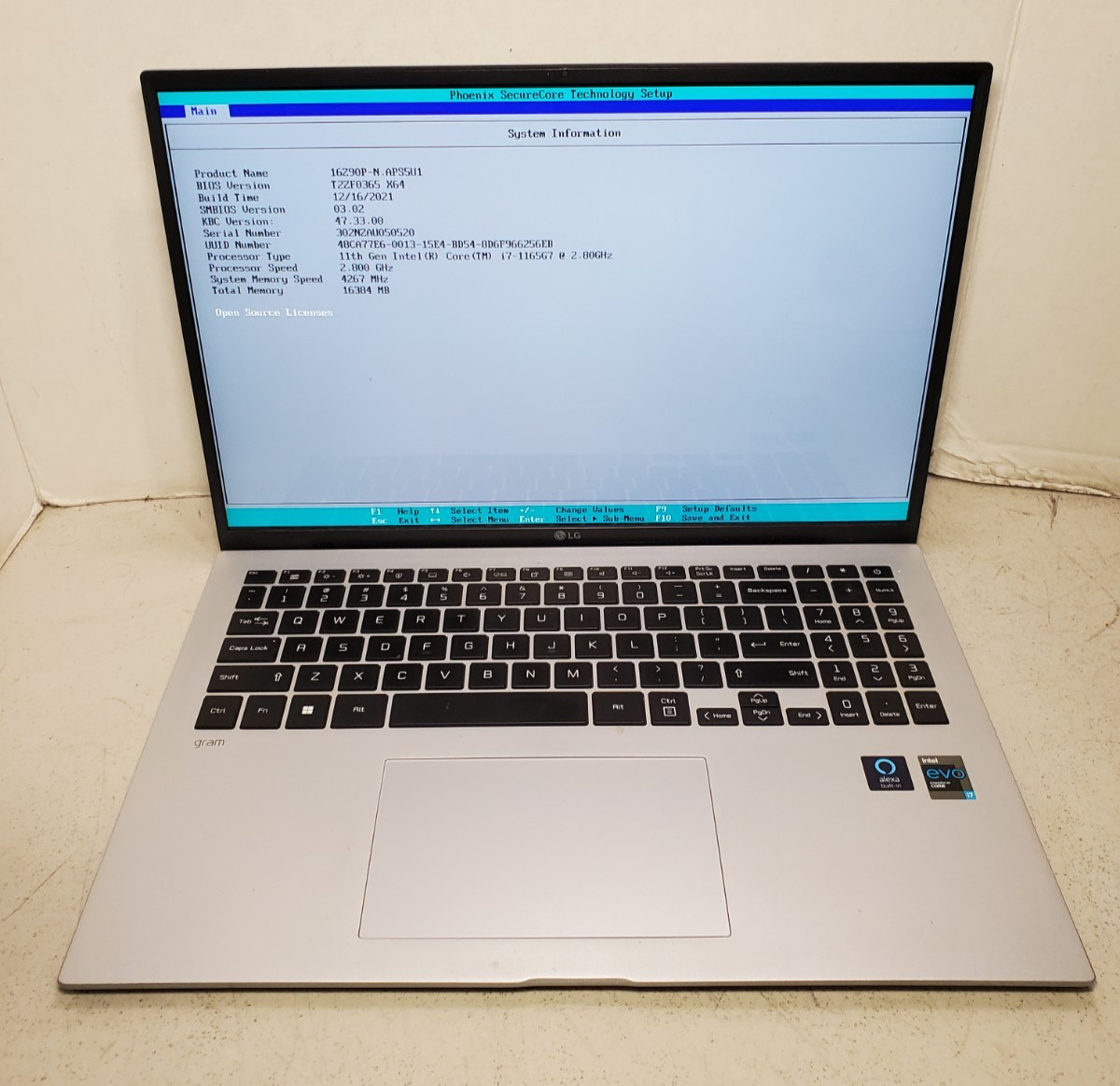 LG gram 16Z90P 15.9″ i7-1165G7 2.8GHz 16GB RAM No SSD/OS! #69