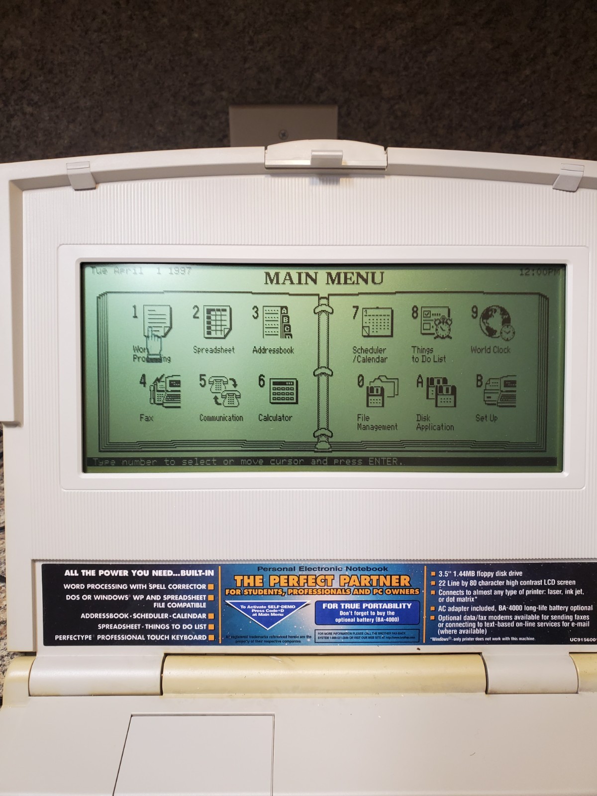 WORKING! Brother Super Power Note PN 8500MDS Word Processor Notebook
