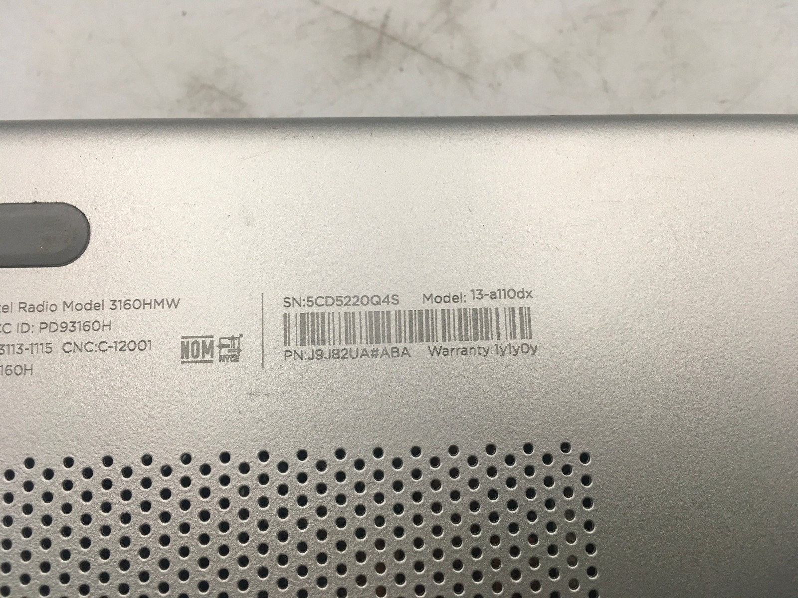 HP PAVILION 13 X360 A110DX – BOOTS TO BIOS – INTEL I3 5010U – 4GB RAM – READ -BB