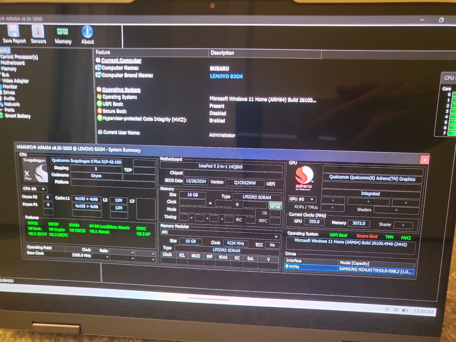 Lenovo Ideapad 5x 14″ OLED 2-in-1 Touch Snapdragon X Plus 16GB 1TB SSD