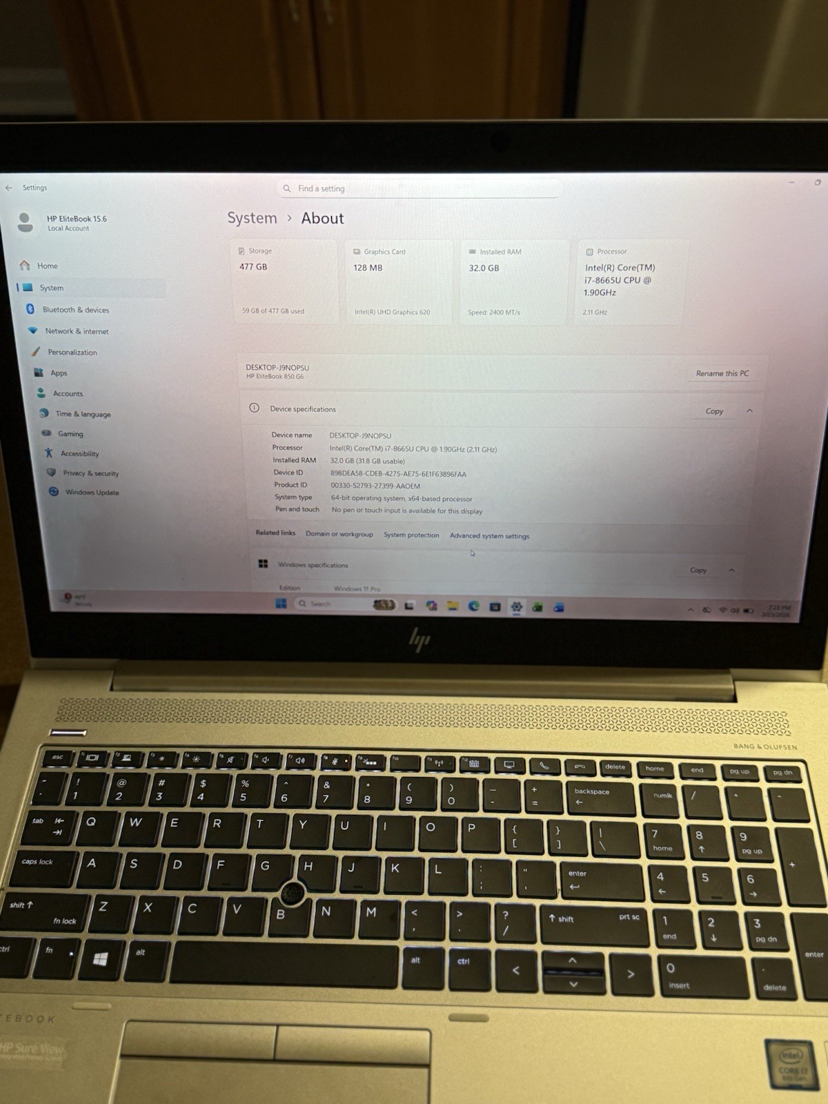 HP EliteBook 850 G6 | i7-8th Gen 32GB RAM 412GB SSD Touch Win 11 Pro 15.6”