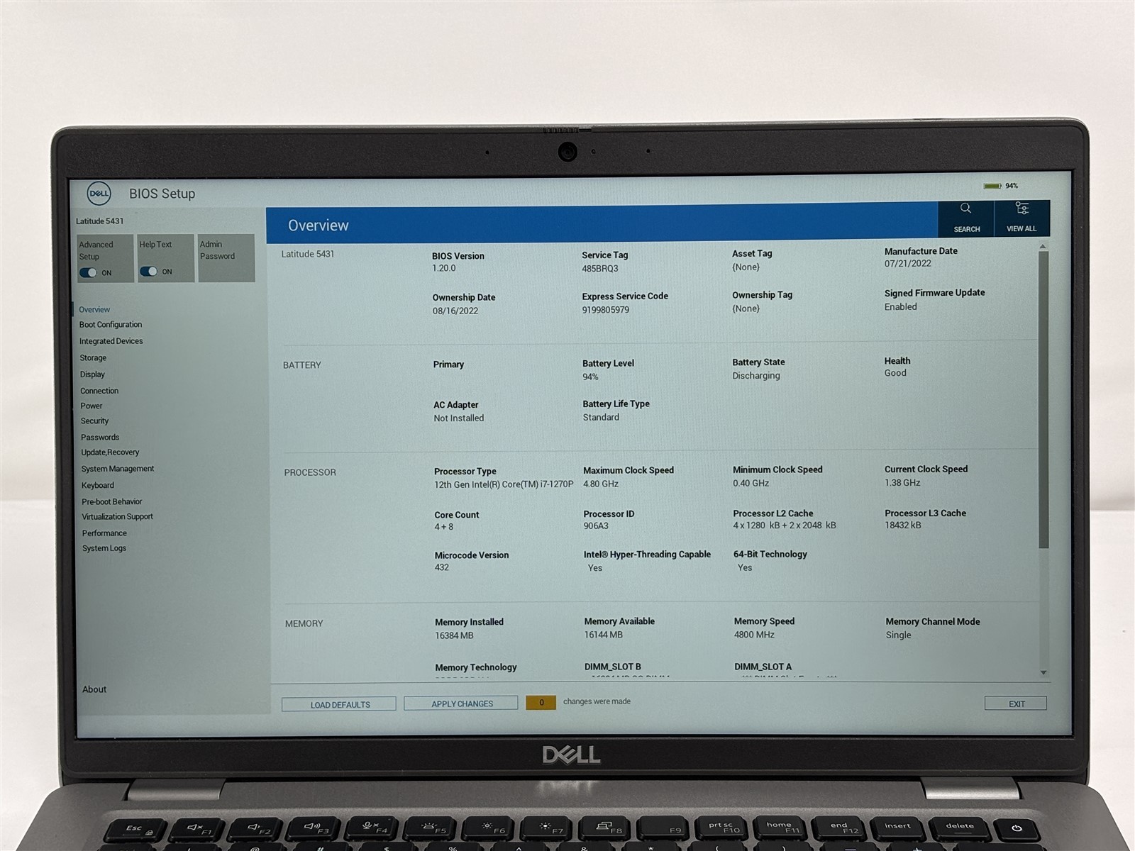 Dell Latitude 5431 14” i7-1270P 16GB 256GB SSD Pro Work Notebook