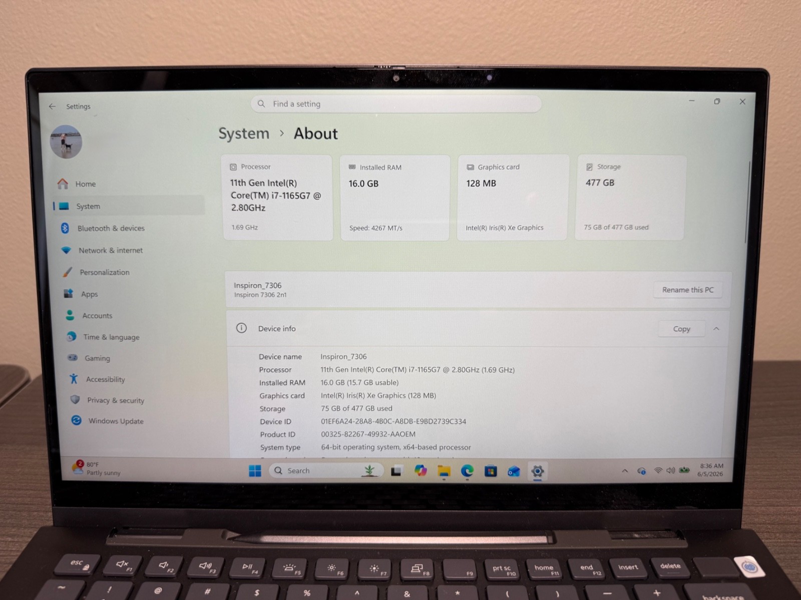 Dell Inspiron 7306 2-in-1 Touch Laptop Intel Core i7-1165G7 512GB SSD 16GB RAM