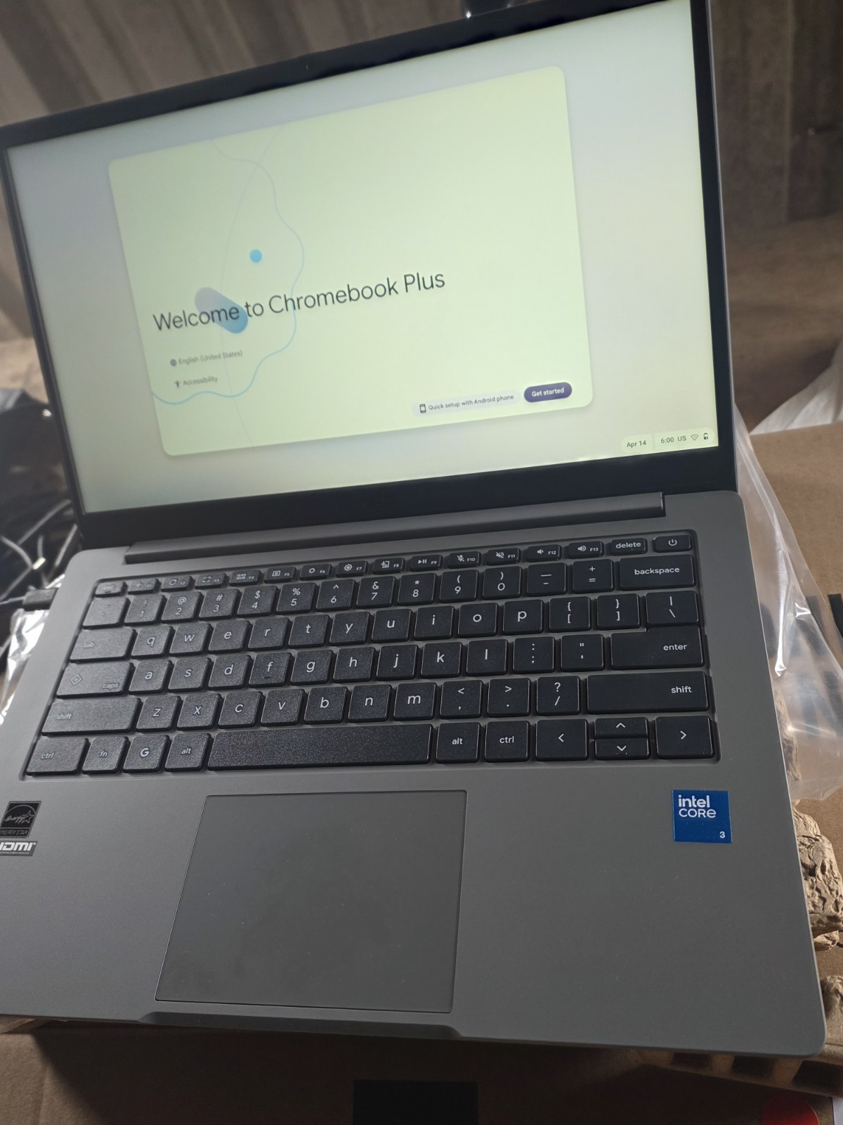 ASUS Chromebook Plus CX 14″ Touchscreen Laptop. Intel Core 3-N355, 256GB, 8GB Ob