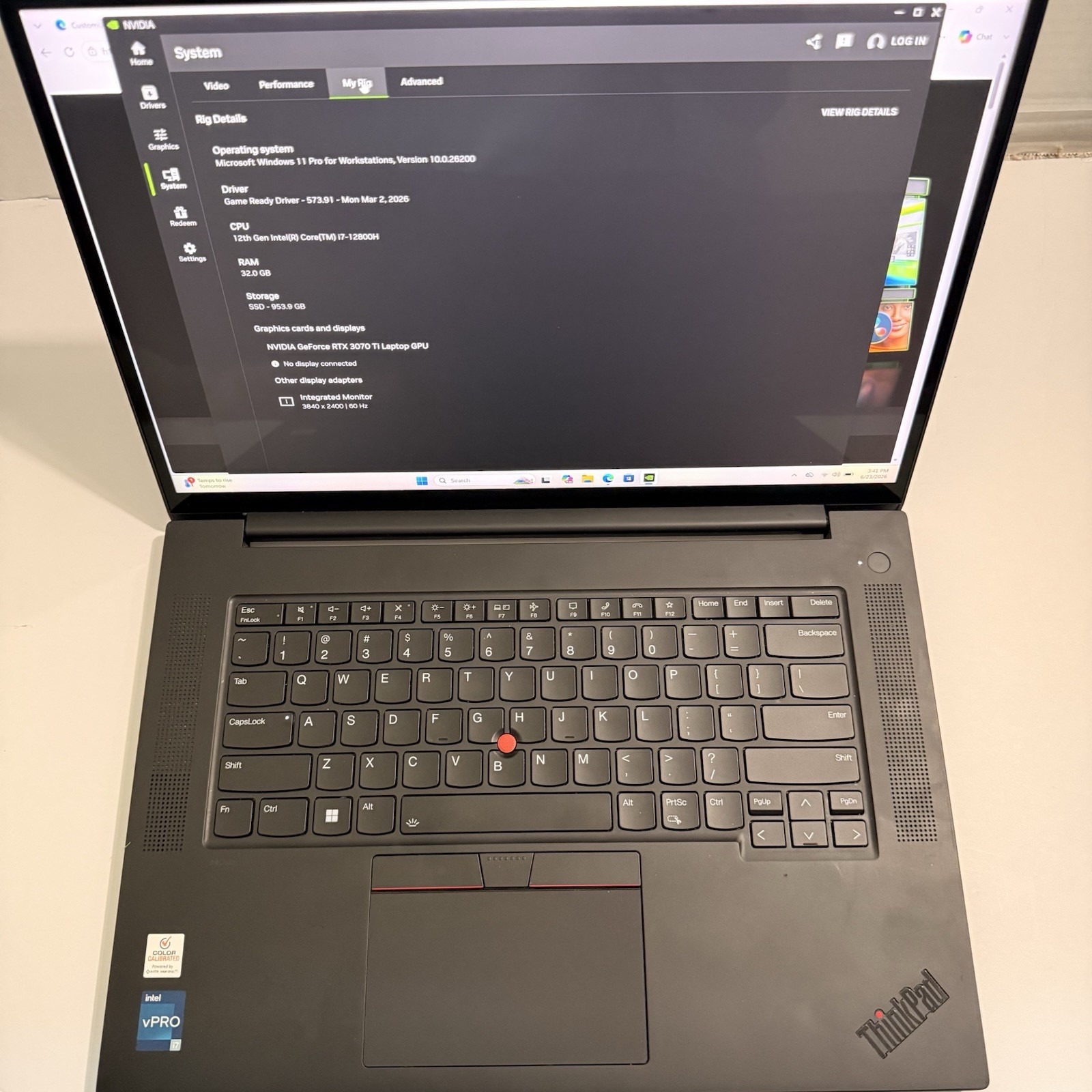 Lenovo ThinkPad P1 Gen 5 16 QHD+ 2.4 GHz i7-12800H 32GB 1TB SSD RTX 3070 Ti Good