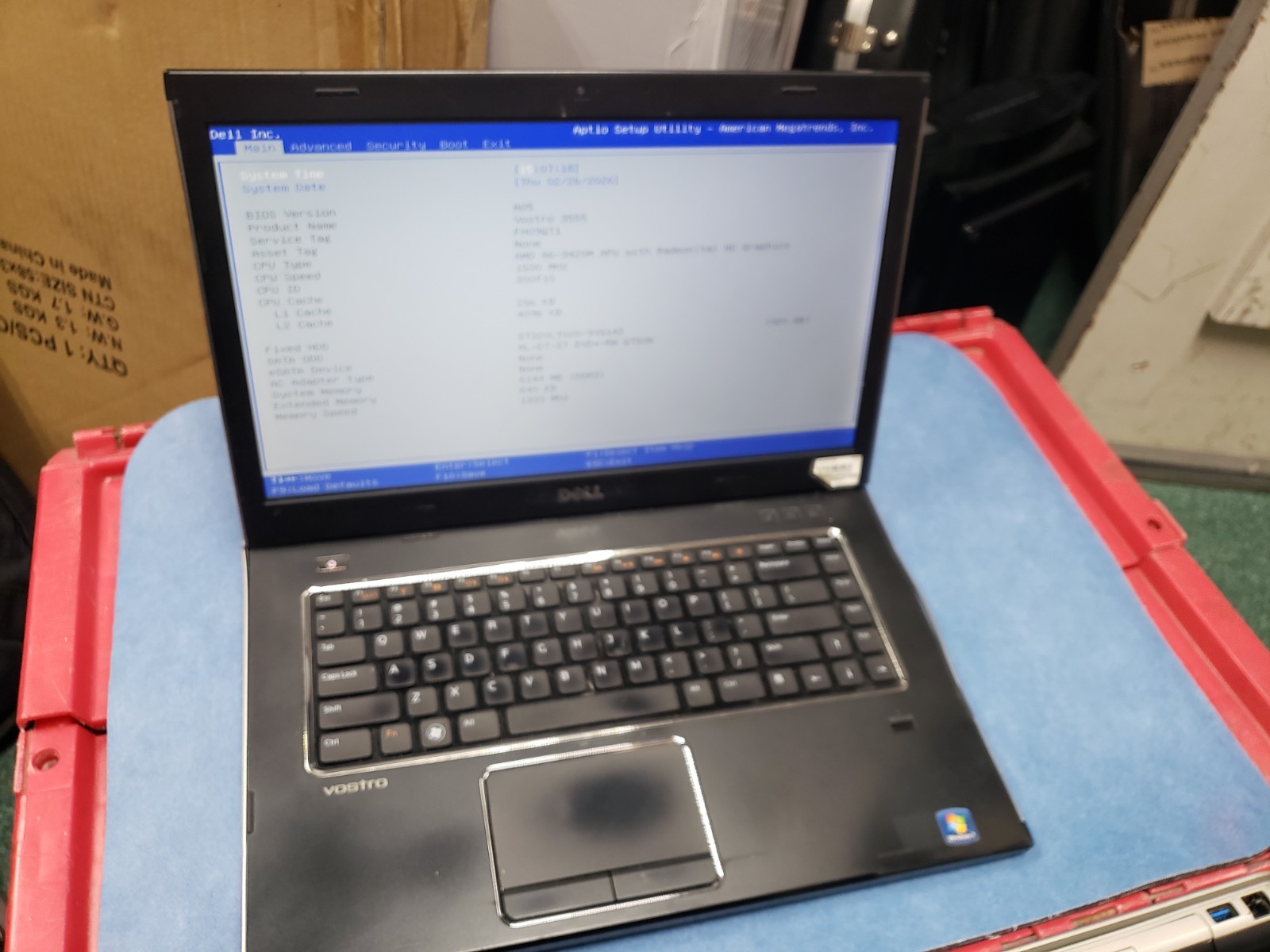 Dell Vostro 3555 laptop amd a6 3420 apu 6gb ram 320 gb hdd for parts