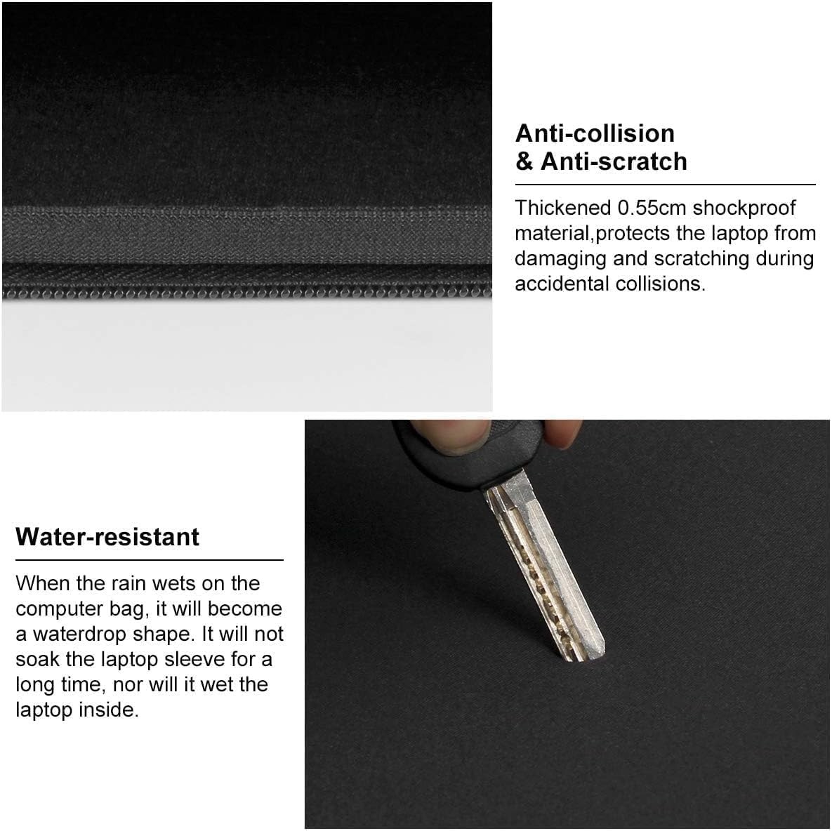 15-15.6 inch Laptop Sleeves, Neoprene Water-Resistant Laptop Case Slim Cover