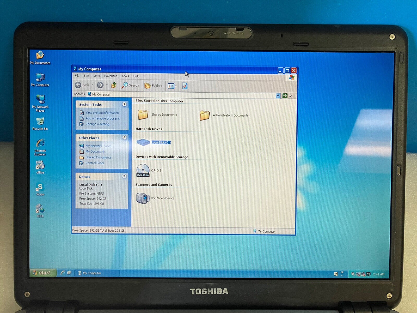 Toshiba Satellite Pro U400 13.3″ Laptop C2D T5870 3GB RAM, 300GB Windows XP SP3