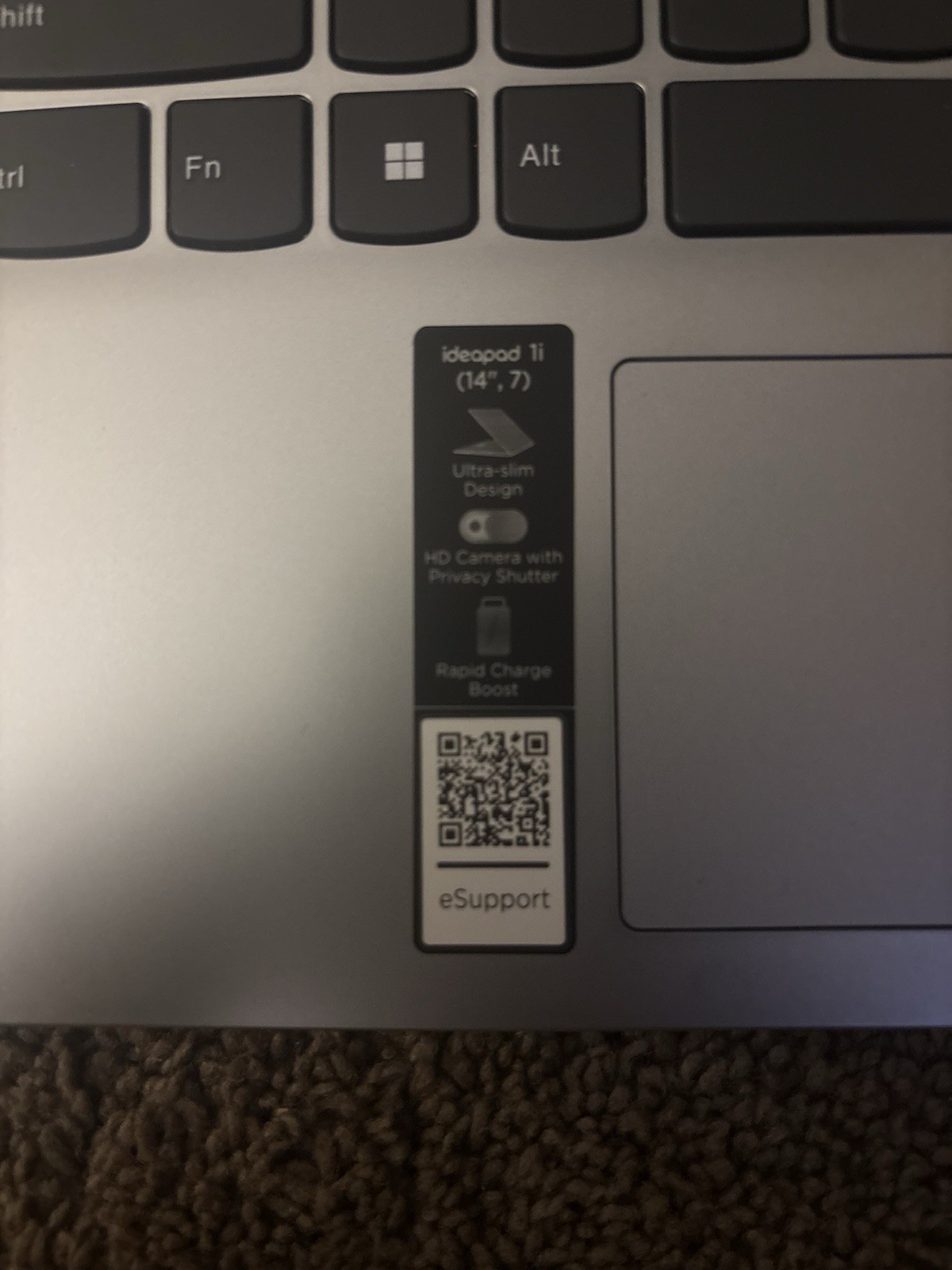 Lenovo IdeaPad 1i 14″ Laptop Silver HD Camera Privacy Shutter Rapid Charge Boost