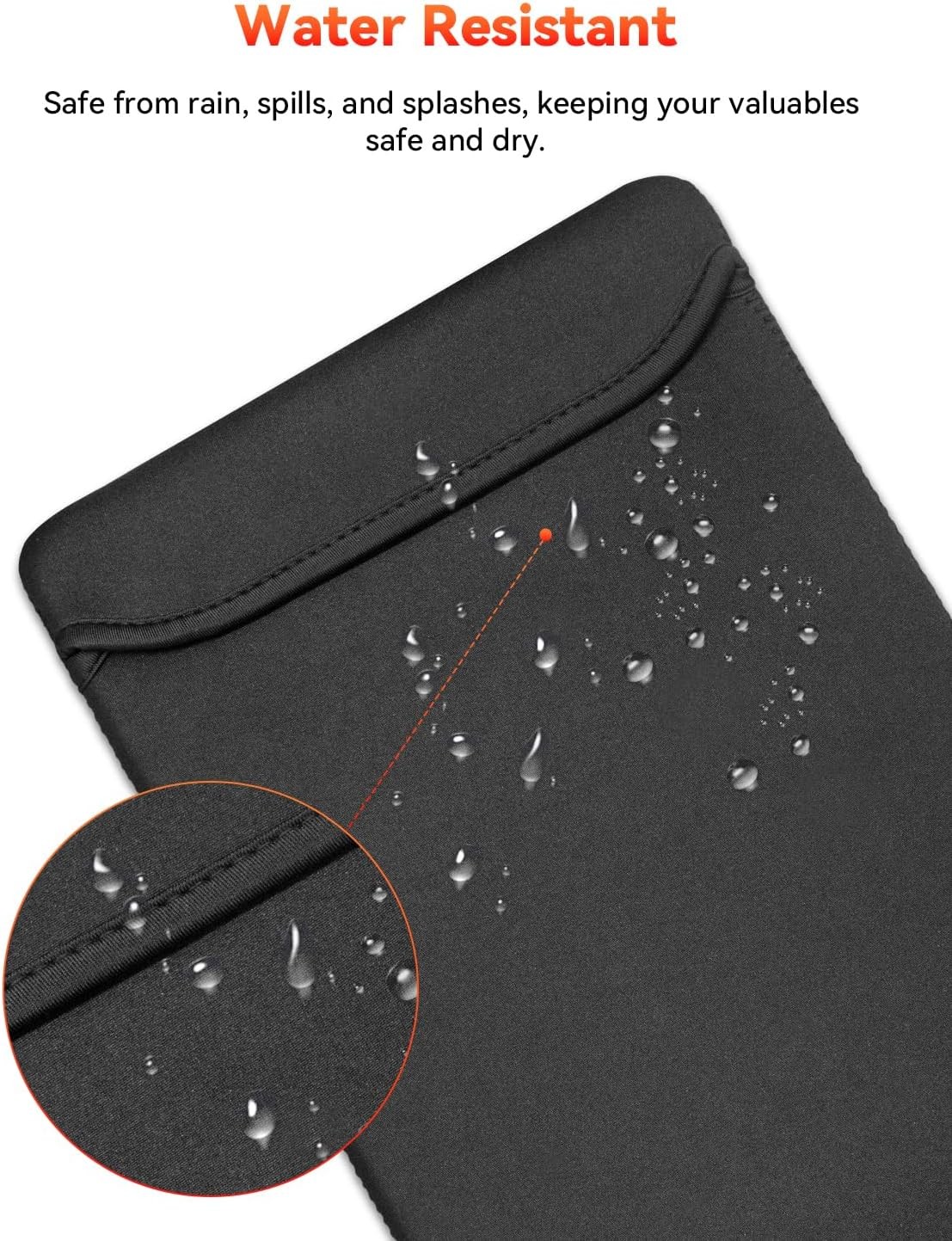 15.6″ Neoprene Sleeve Bag for Portable Monitor, Water-Resistant Laptop Cover Cas