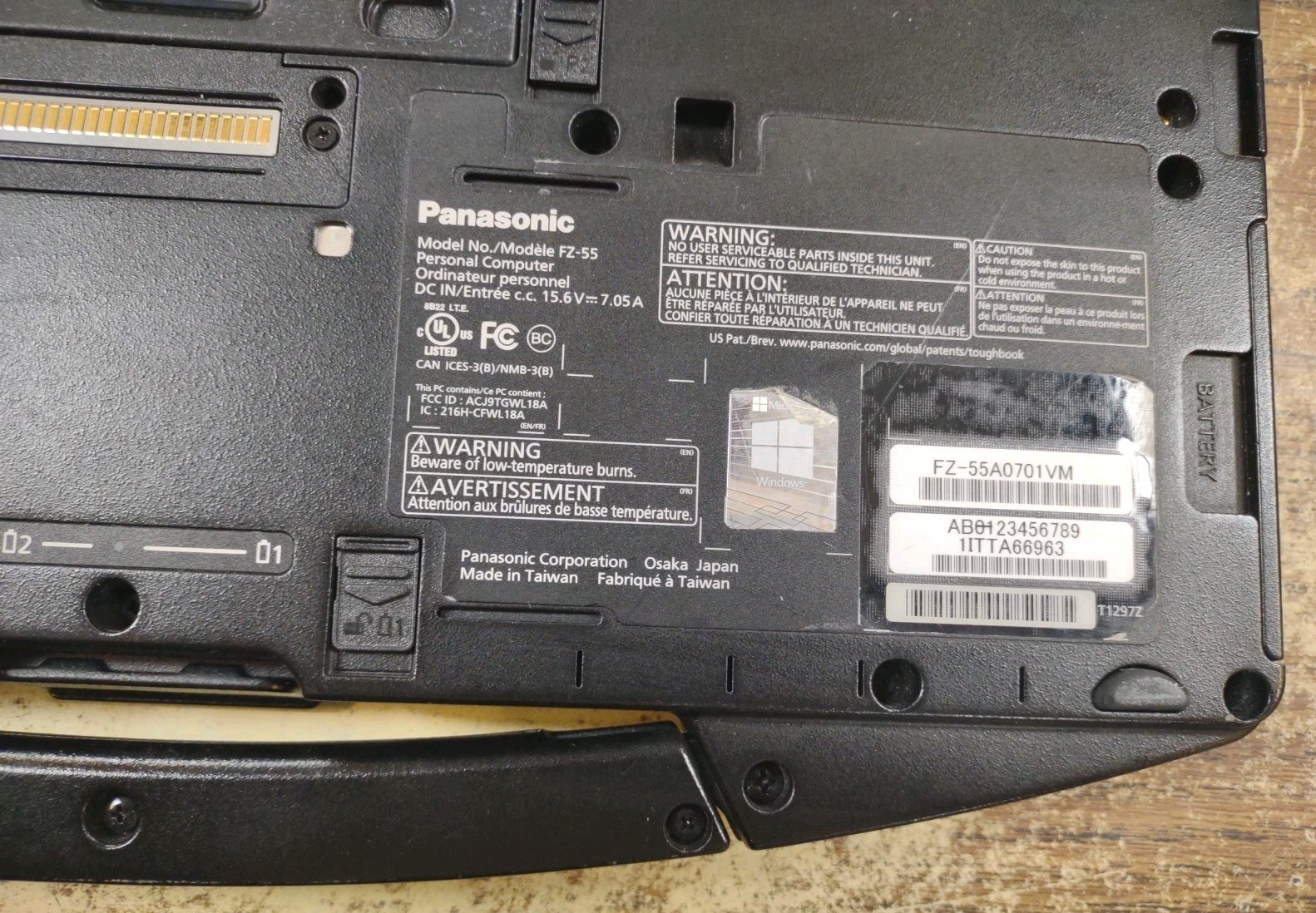 Panasonic ToughBook FZ-55 W/ i5-8365U, 512GB SSD, 16GB RAM. NON TOUCH