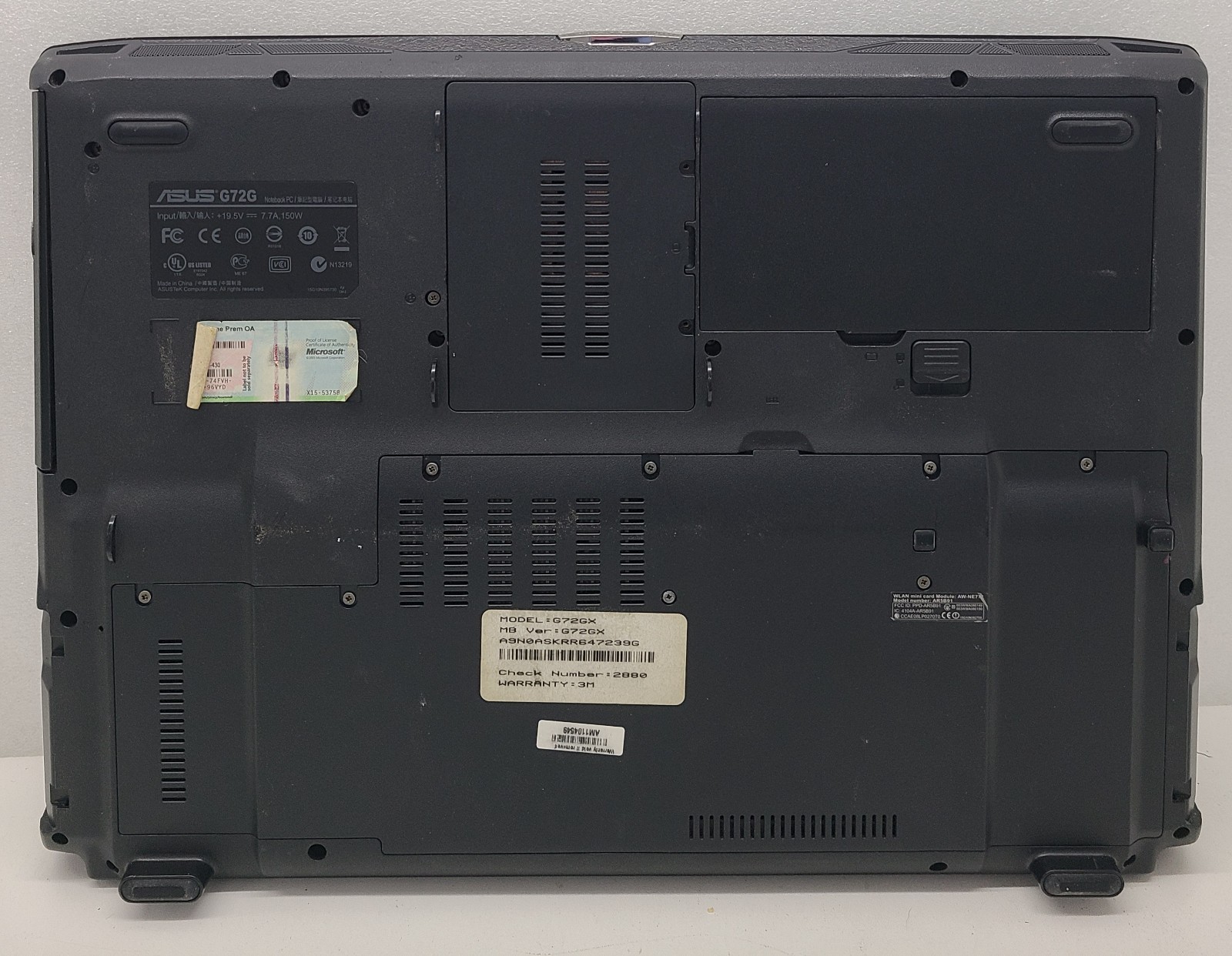 ASUS ROG G72GX 17.3″ Laptop Intel Core 2 Duo P8700 6GB Ram NO HD/OS (FL)