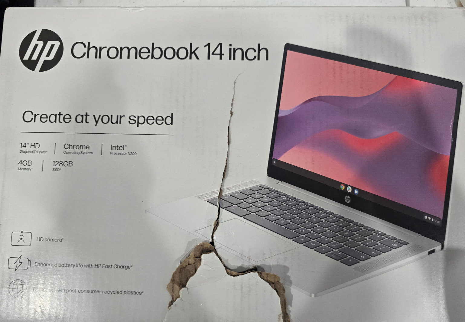 HP 14a-nf0131wm Chromebook 14″ Laptop, Intel Processor N200, 4GB, 128GB