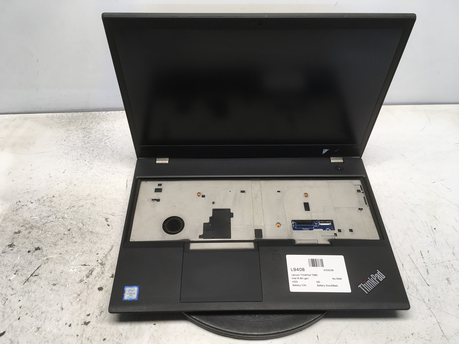 Lenovo ThinkPad T580 Intel i5 8th gen No RAM NO HDD No Batt