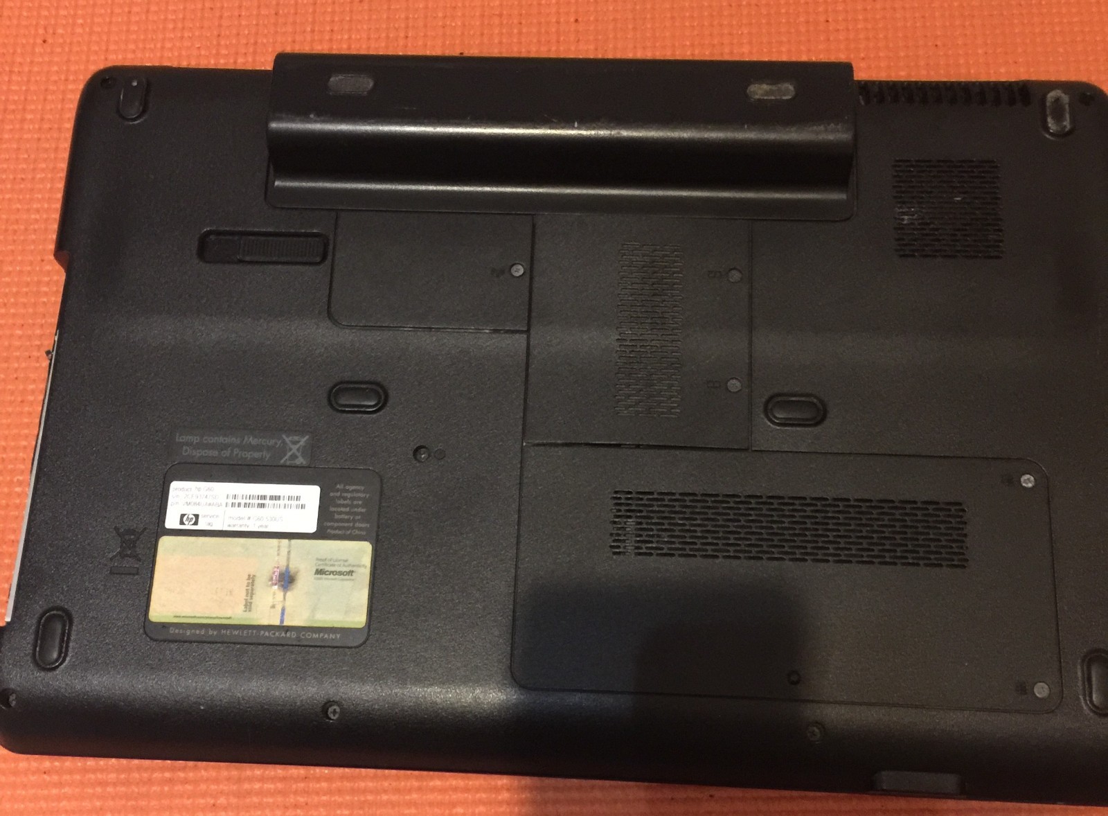 HP PAVILLION G60-530US 17″/300GB/4GB RAM/WIND 10/EXTENDED BATTERY GOOD