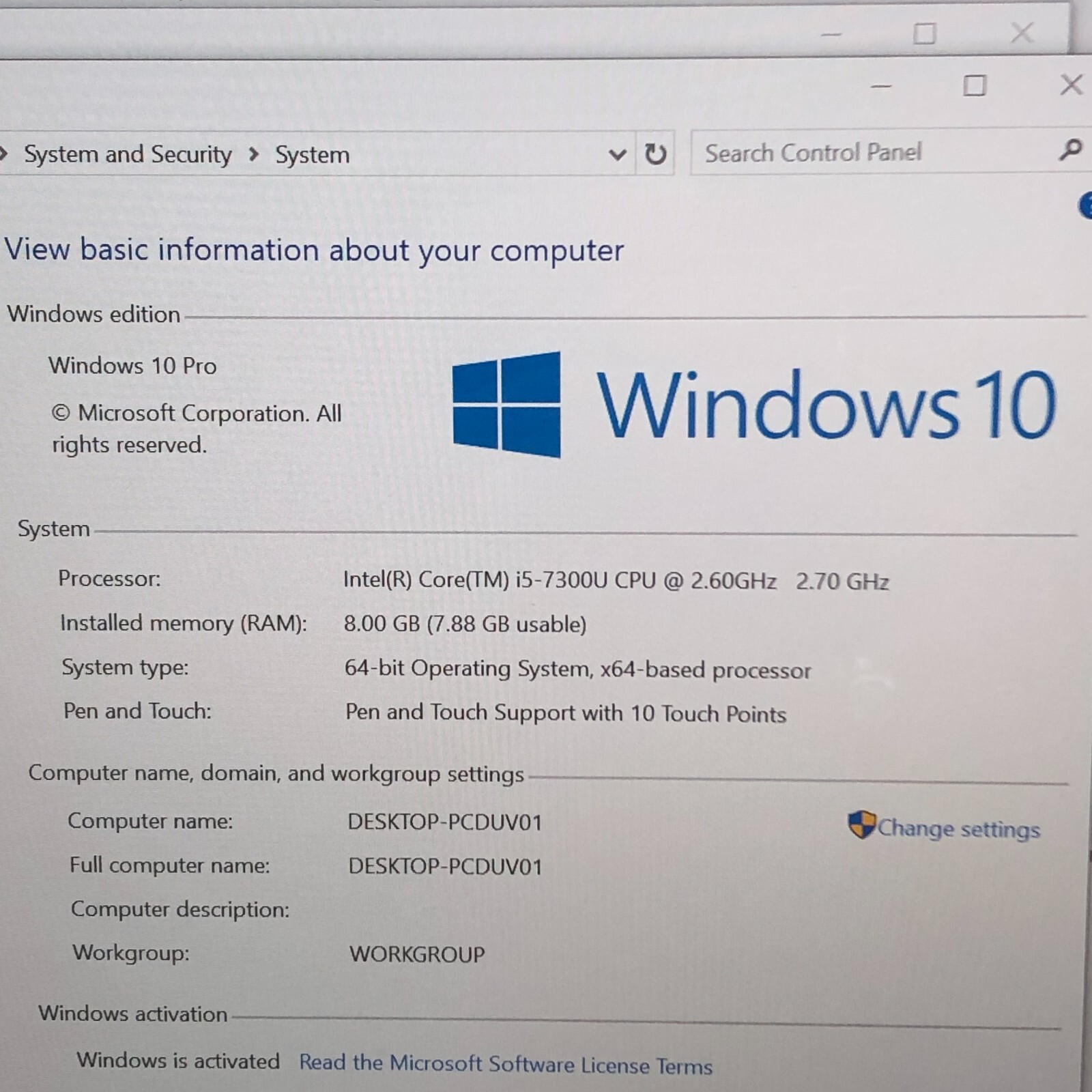 DELL LATITUDE 5285 i5-7300U @ 2.60GHz 8GB RAM 256GB SSD WIN-10P*FOR PARTS/REPAIR
