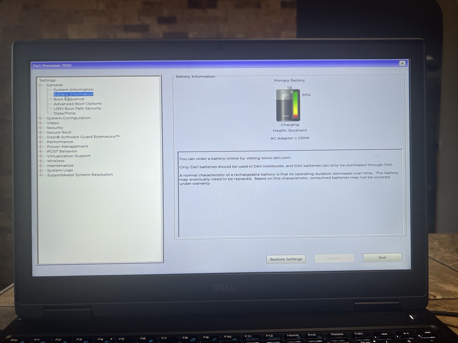Dell Precision 7530 15.6″ Intel i7-8850H 16GB 512GB SSD Pro WX 4150 Win11