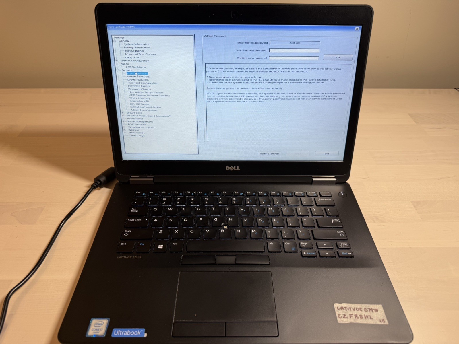 Dell Latitude E7470 Laptop Intel Core i7 6th Gen No HD/OS/AC Adapter