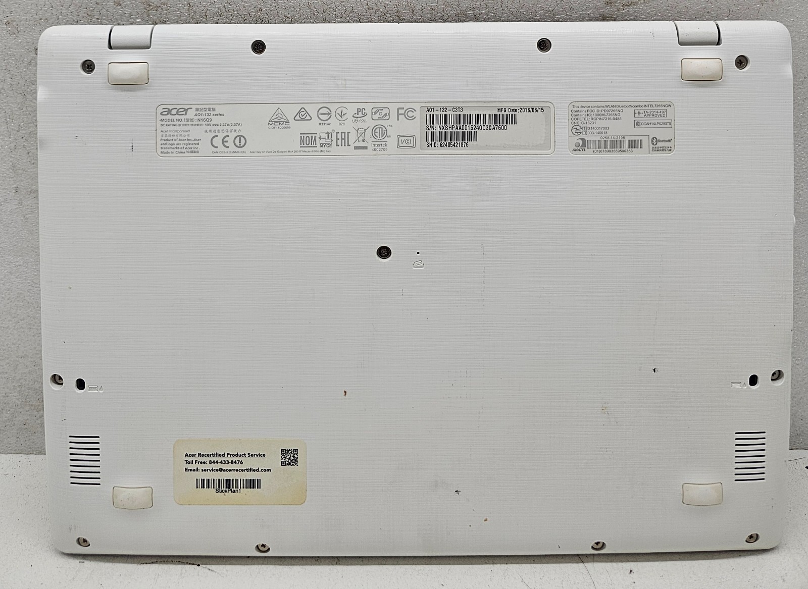 Acer Aspire One AO1-132-C3T3 Laptop Intel Celeron N3060 2GB Ram 32GB NO OS (FL)