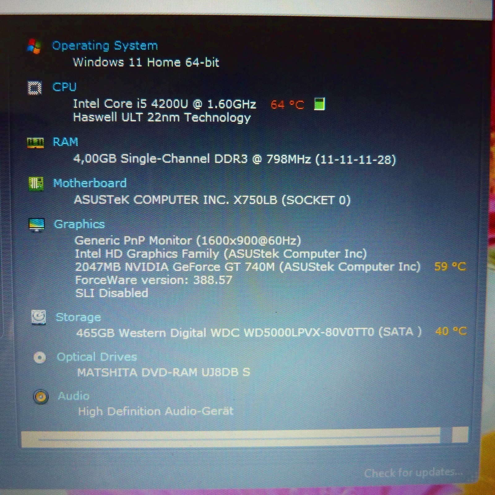 Asus R751 VivoBook ICECOOL 17 inch HDPLUS l 500GB Windows 11 HDMI TURBO i5 USB3