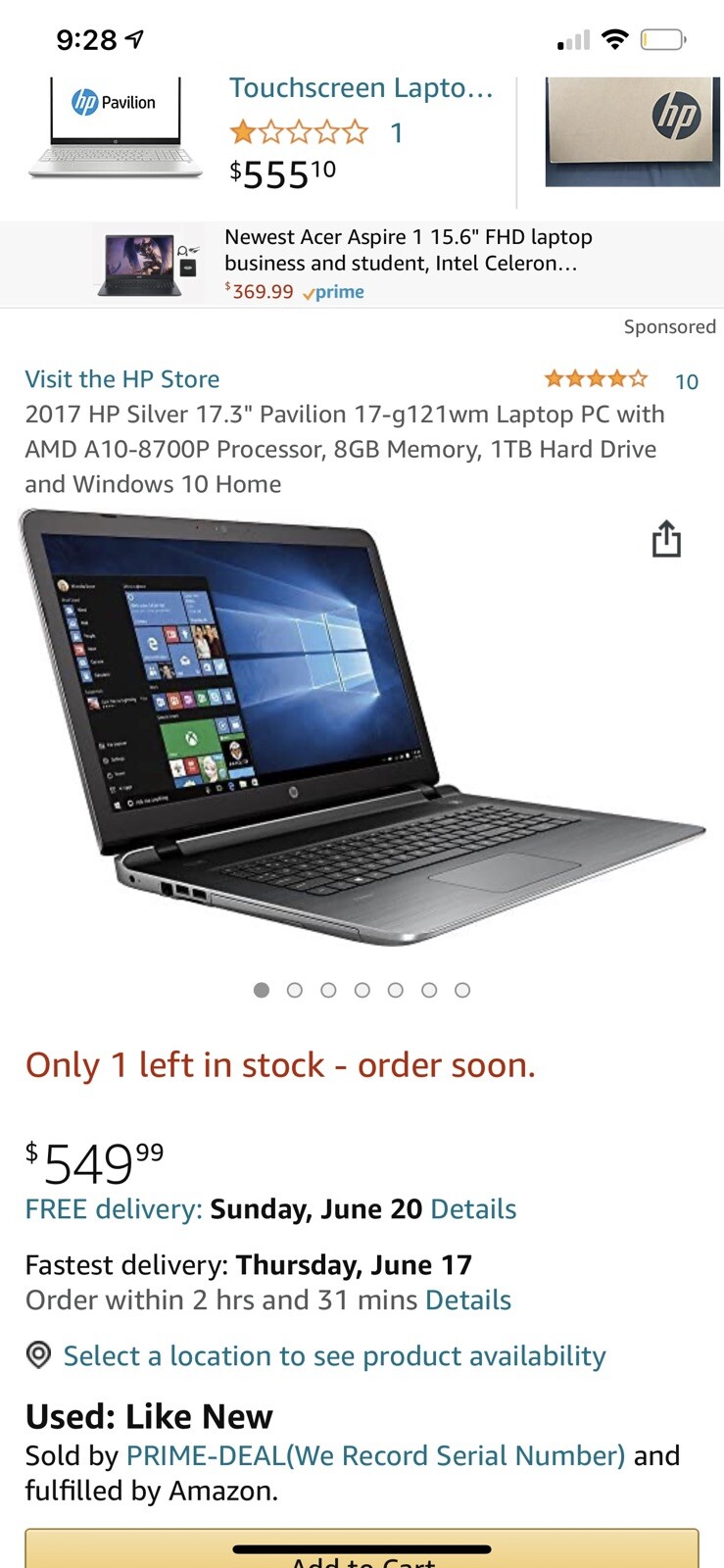hp pavilion laptop