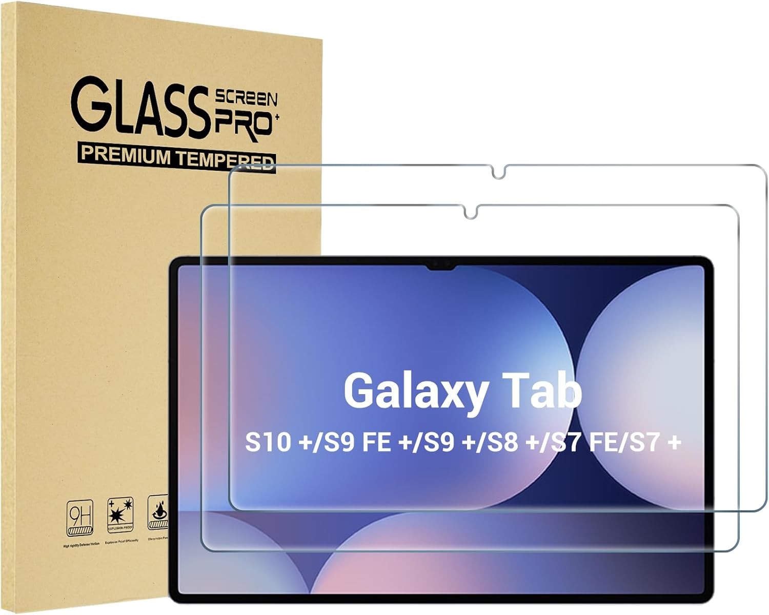 2 Pack Screen Protector for Galaxy Tab S10 Plus 2024/Tab S9 FE Plus 12.4 inch