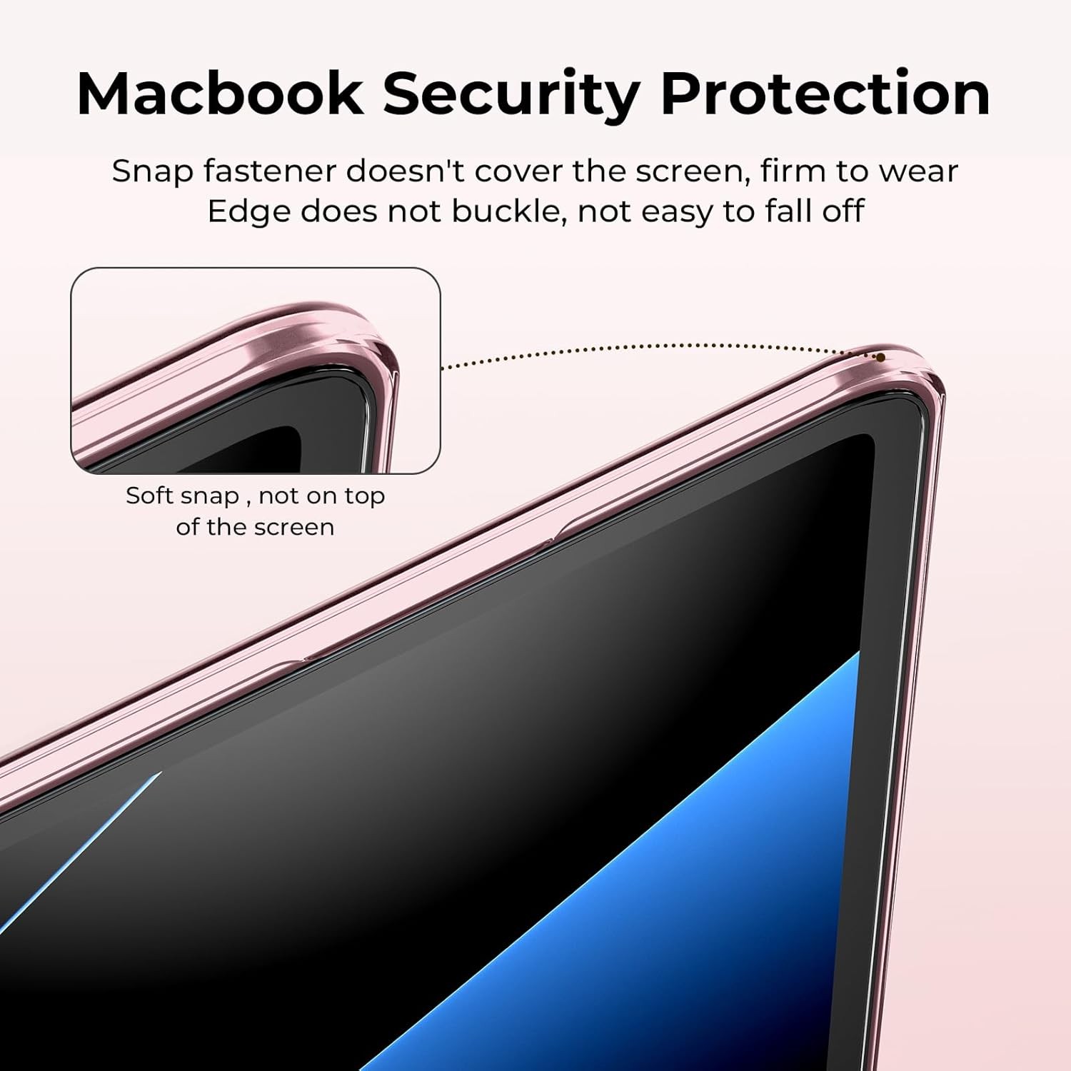 Case for MacBook Air 13 inch M5 2026-2022 M4 M3 M2 A3449 A3240 A3113 A2681, Pink