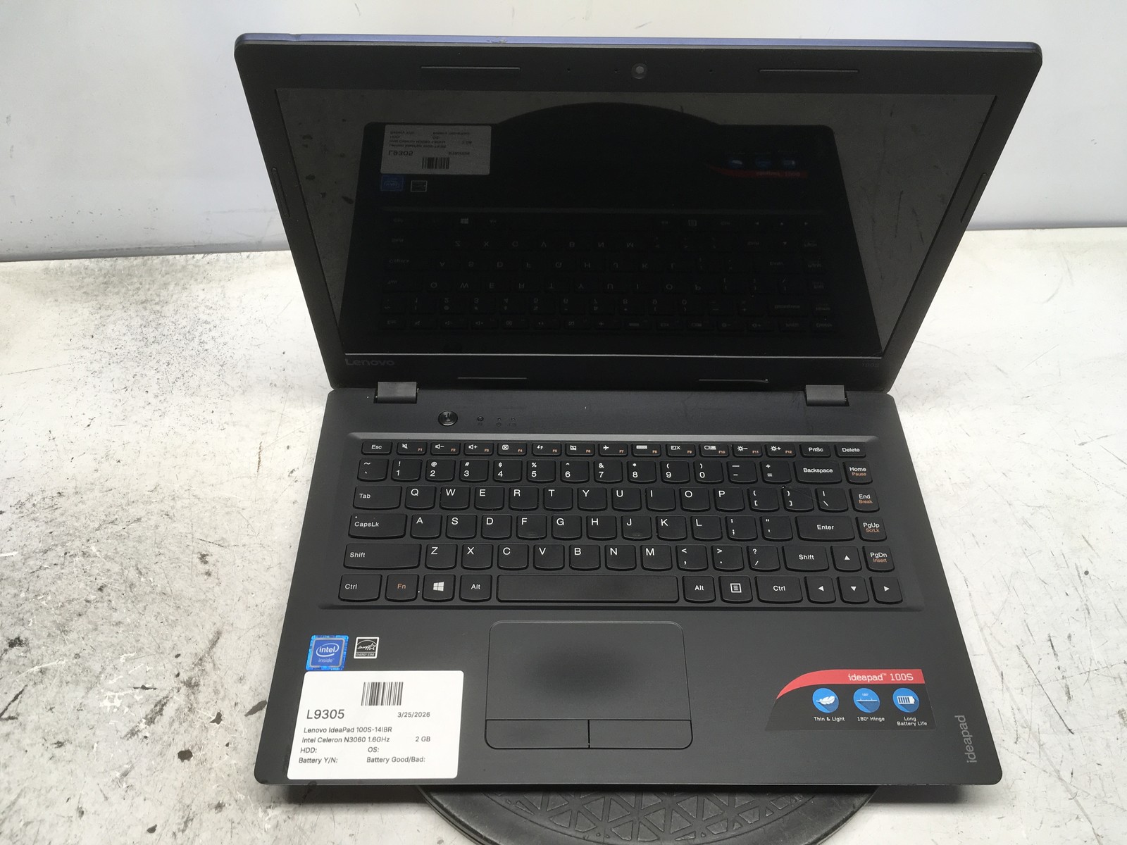 Lenovo IdeaPad 100S-14IBR Intel Celeron N3060 1.6GHz 2 GB NO HDD No Batt