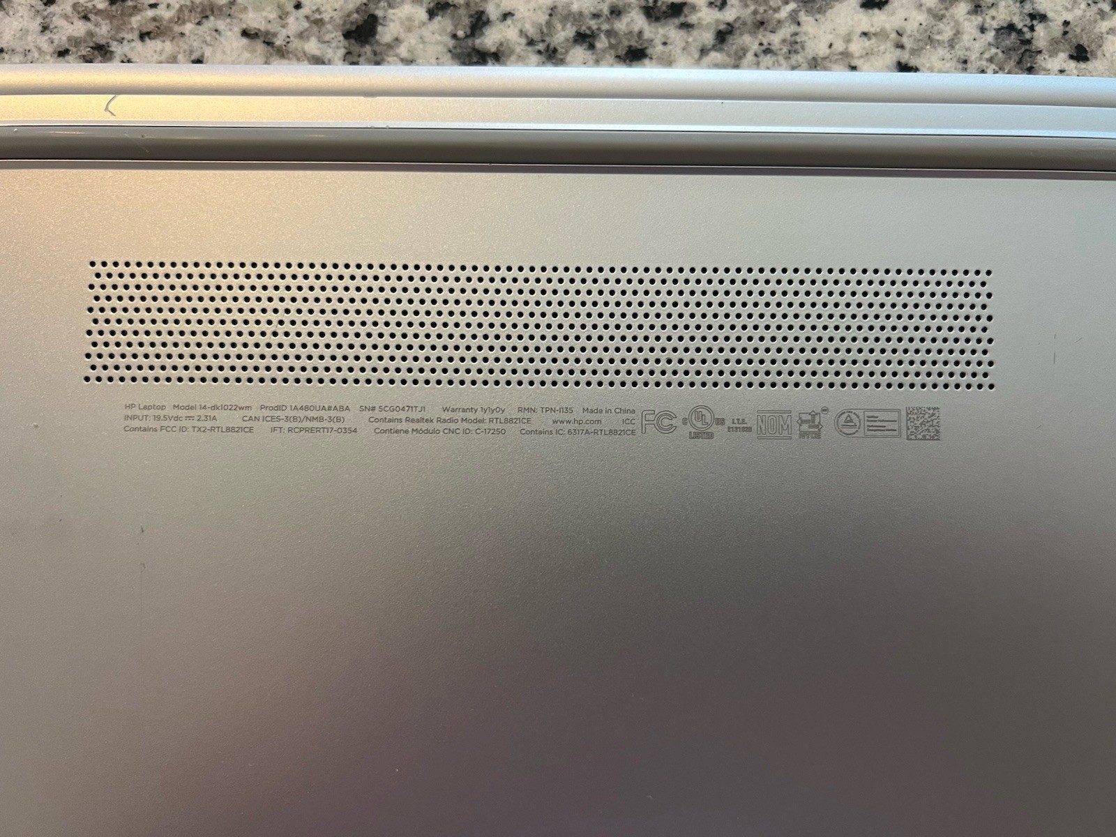 HP Laptop Model 14-DK1022WM; Used Condition, Works