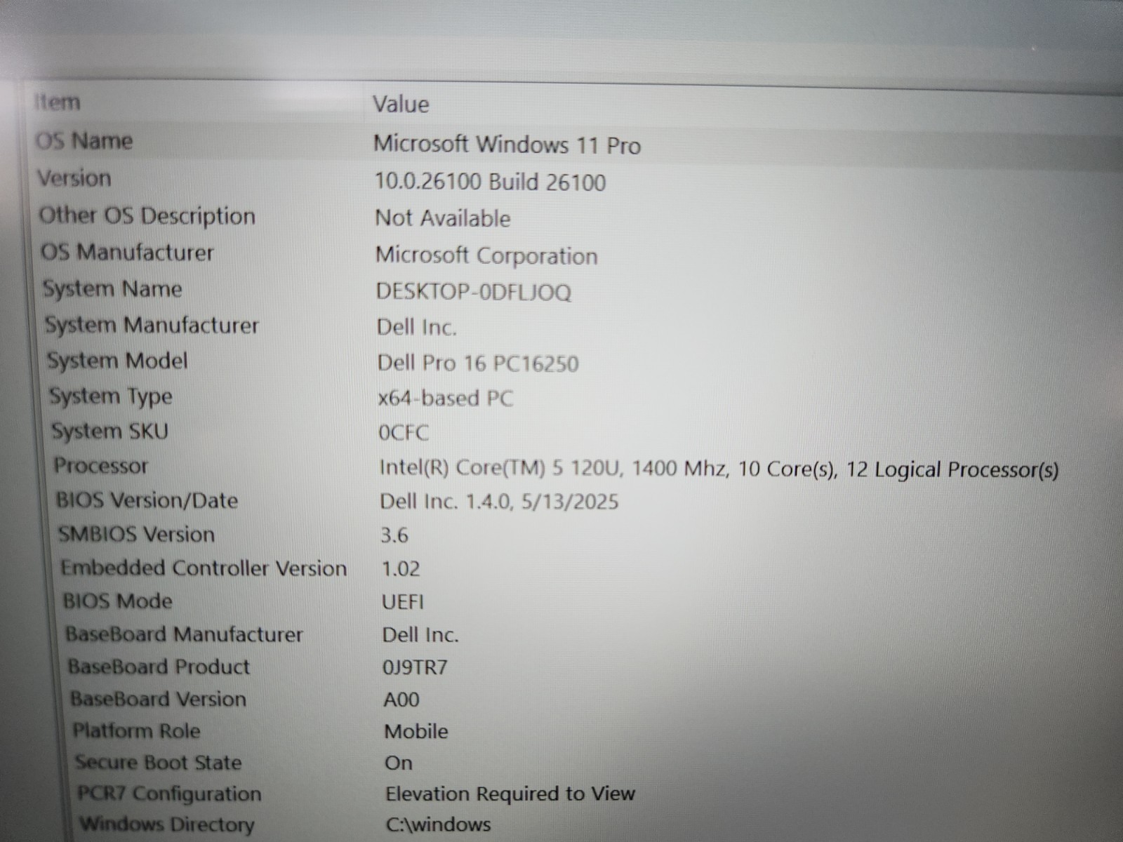 Dell Pro 16 Laptop 16″ Intel Core 5 120U 1.4GHz 8GB RAM 256GB SSD -NEW/OPEN BOX-