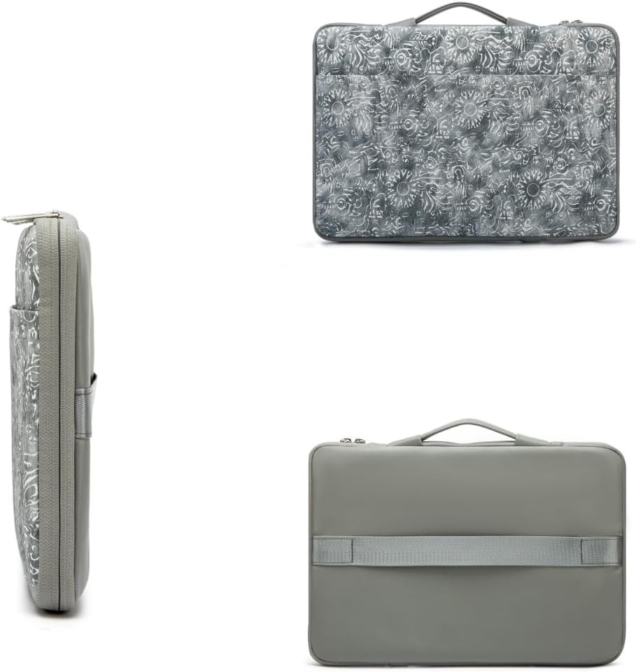 Embossed PU Leather 360° Heavy Duty Protective Laptop Sleeve for 15 inch-15.6 in
