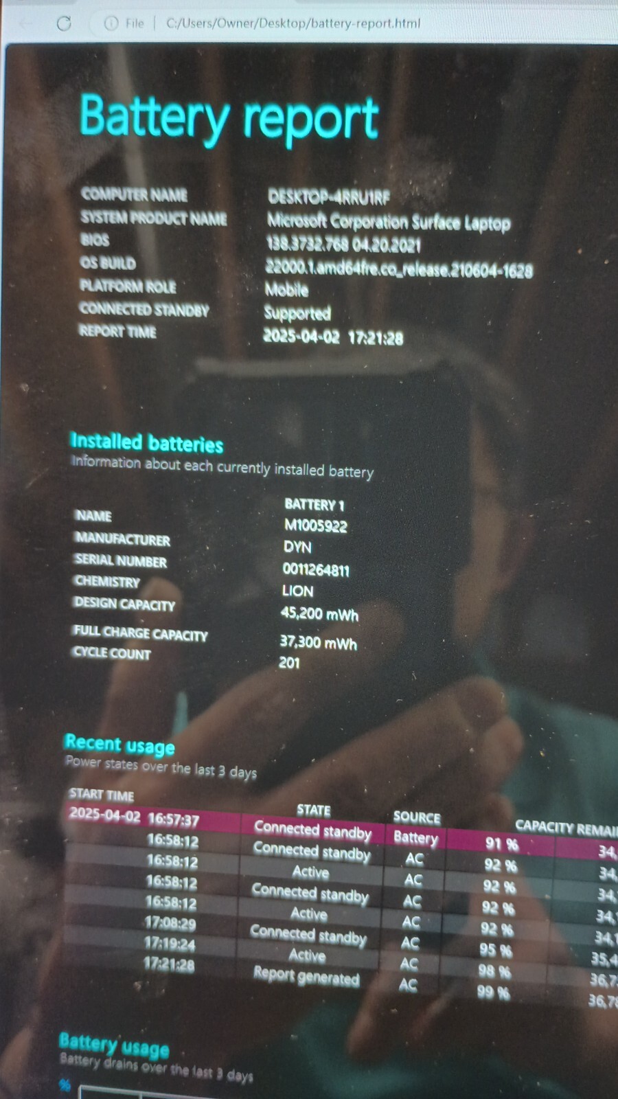 Surface Laptop (4025) w/charger.i5-7300U.8GB.13.5″2k Touch.256GB M.2.W11Pro
